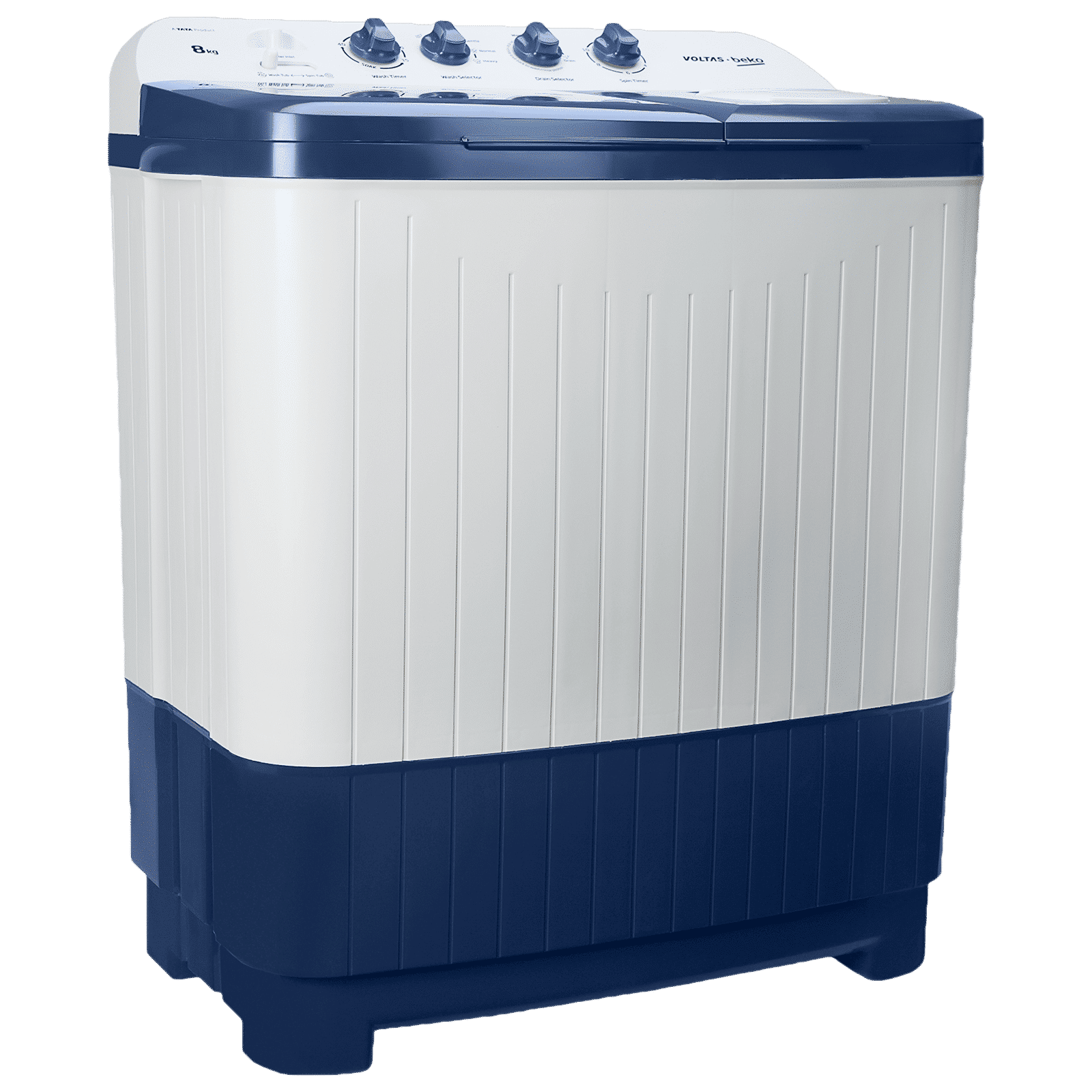 VOLTAS beko 8 kg Semi Automatic Washing Machine with Water Level Adjuster (WTT80DBLTF, Blue)_4