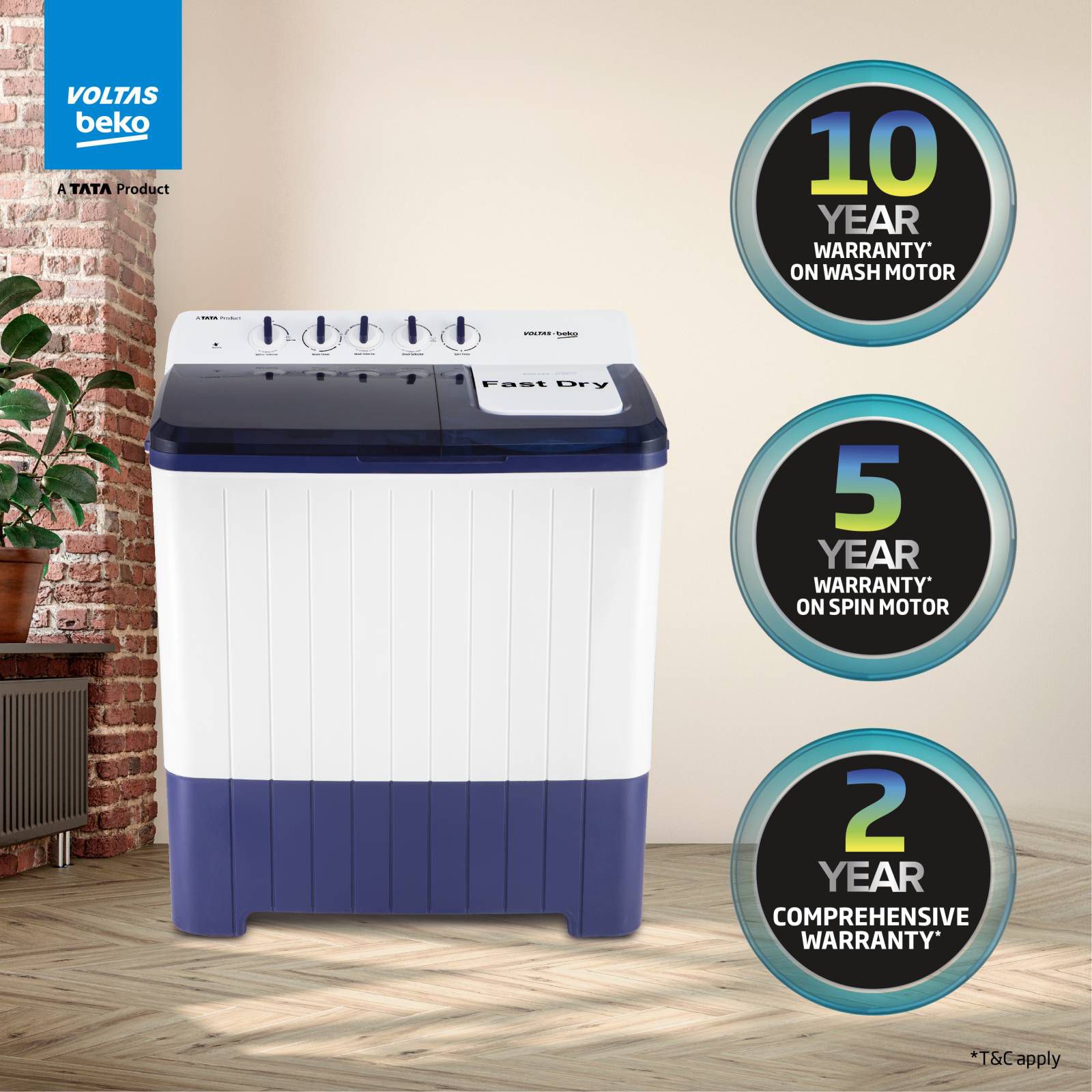 VOLTAS beko 14 kg 5 Star Semi Automatic Washing Machine with Cassette Filter (WTT140UPA/BL5KPTD, Blue) VOLTAS beko 14 kg 5 Star Semi Automatic Washing Machine with Cassette Filter (WTT140UPA/BL5KPTD, Blue)_11