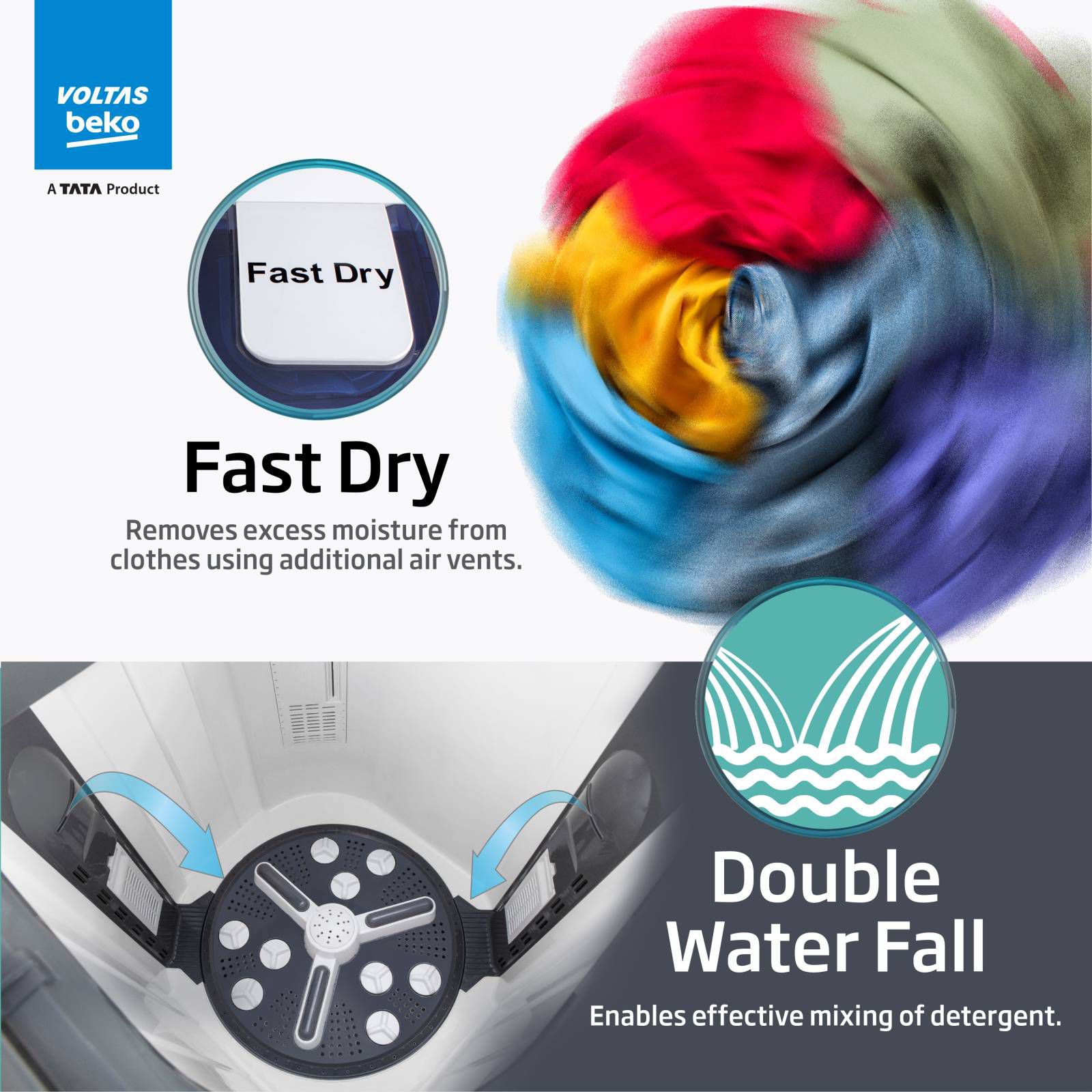 VOLTAS beko 14 kg 5 Star Semi Automatic Washing Machine with Cassette Filter (WTT140UPA/BL5KPTD, Blue) VOLTAS beko 14 kg 5 Star Semi Automatic Washing Machine with Cassette Filter (WTT140UPA/BL5KPTD, Blue)_13