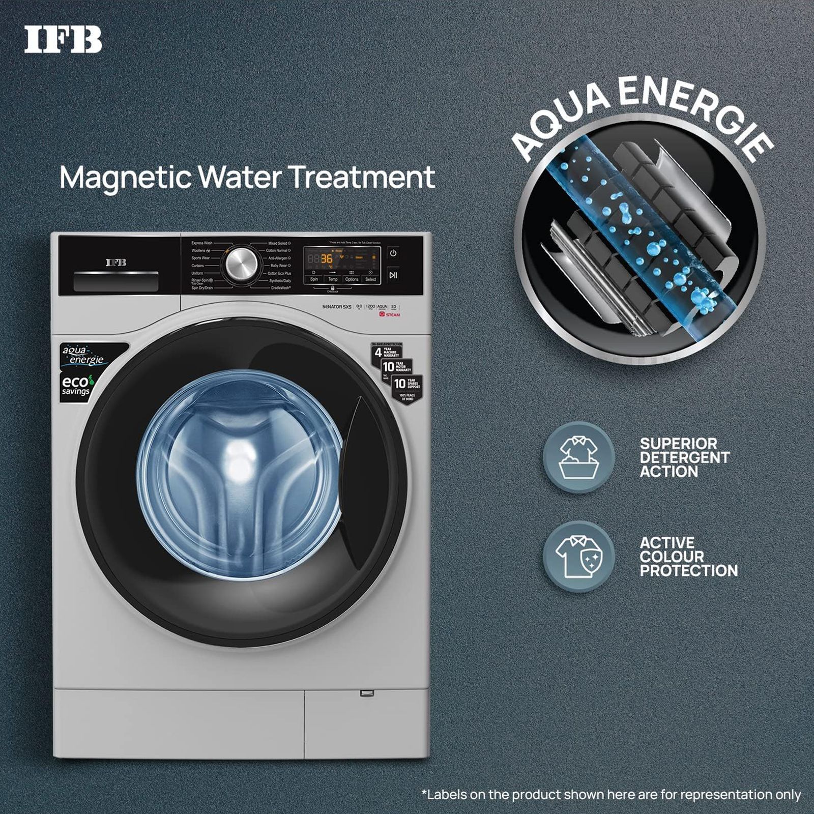 IFB 8 kg 5 Star Fully Automatic Front Load Washing Machine (Senator SXS 8012, In-built Heater, Silver)_7