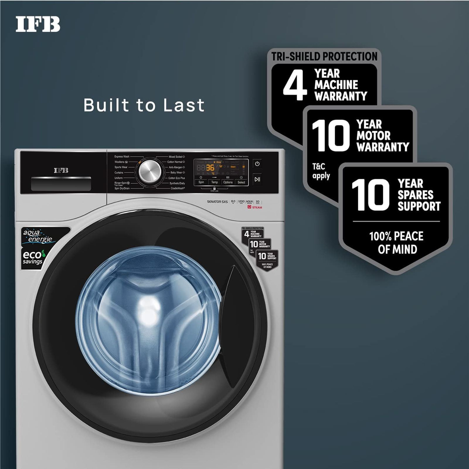 IFB 8 kg 5 Star Fully Automatic Front Load Washing Machine (Senator SXS 8012, In-built Heater, Silver)_10