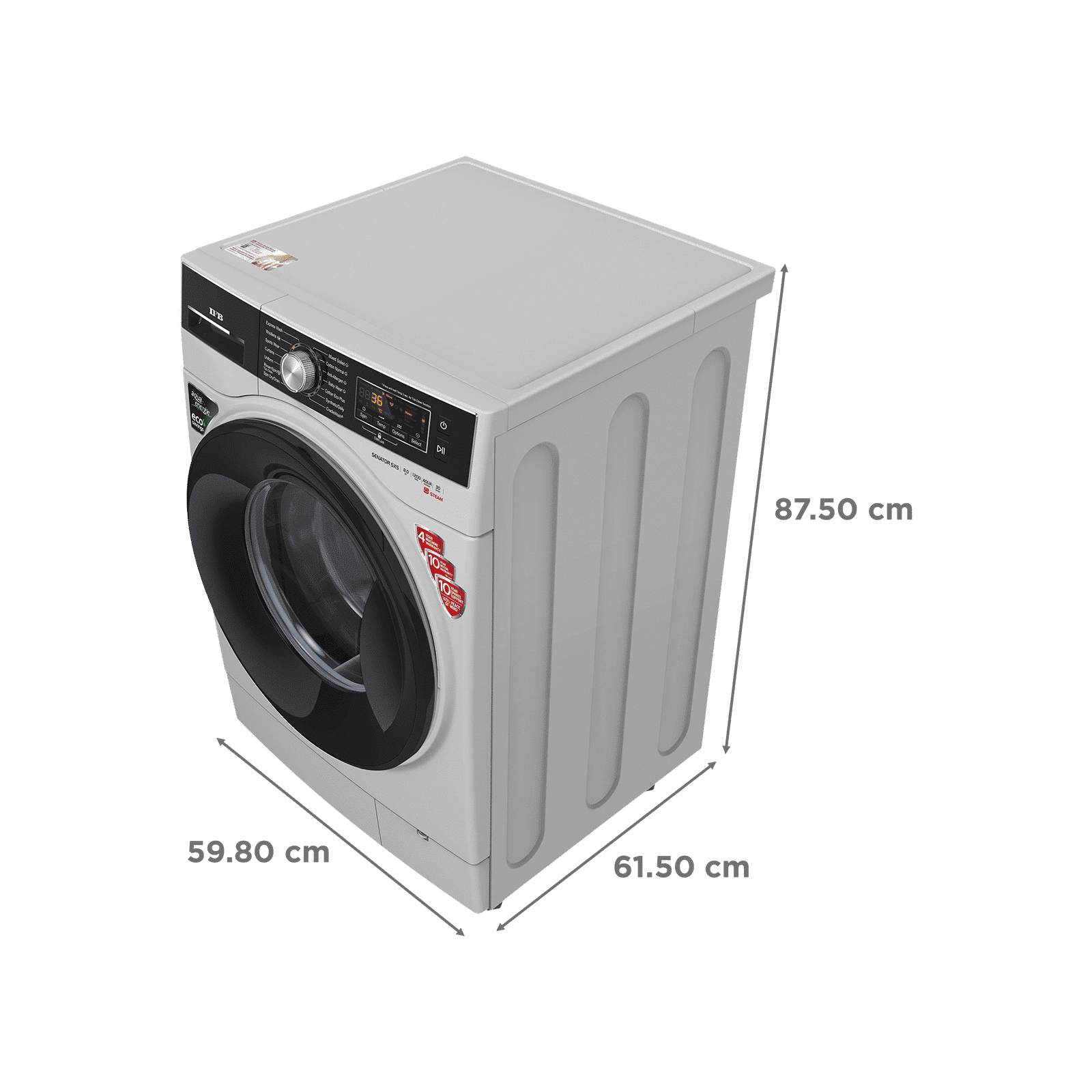 IFB 8 kg 5 Star Fully Automatic Front Load Washing Machine (Senator SXS 8012, In-built Heater, Silver)_3