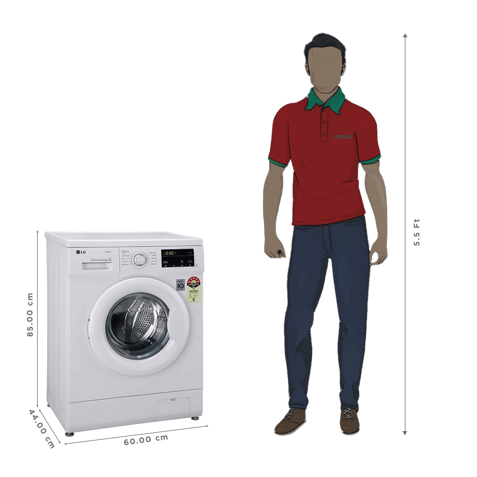 LG 6.5 kg 5 Star Inverter Fully Automatic Front Load Washing Machine (FHM1065SDWB, In-built Heater, White)_3