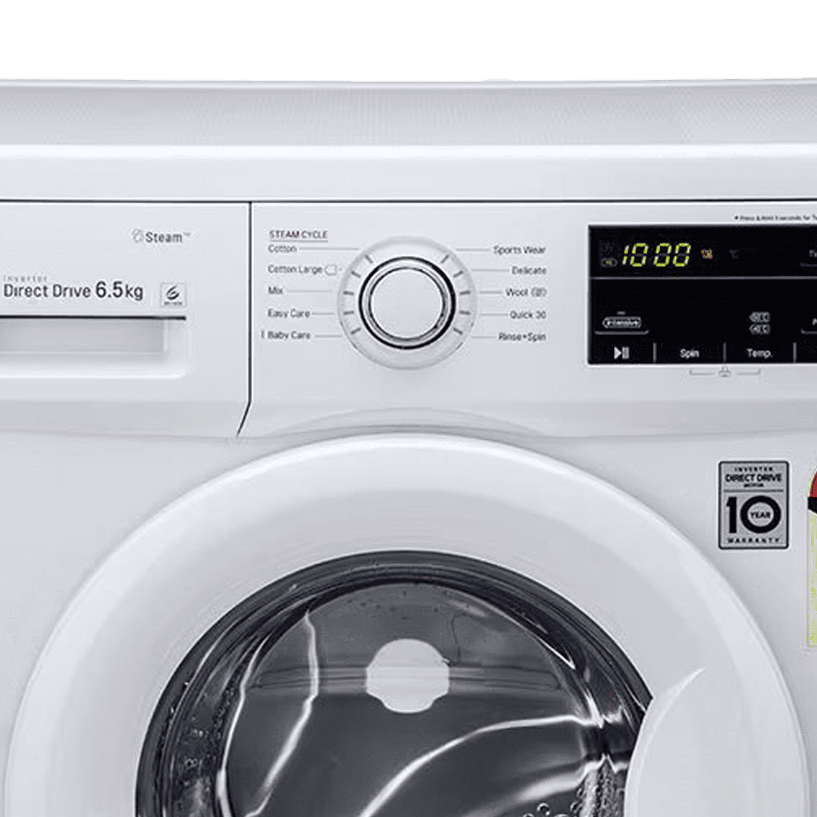 LG 6.5 kg 5 Star Inverter Fully Automatic Front Load Washing Machine (FHM1065SDWB, In-built Heater, White)_4