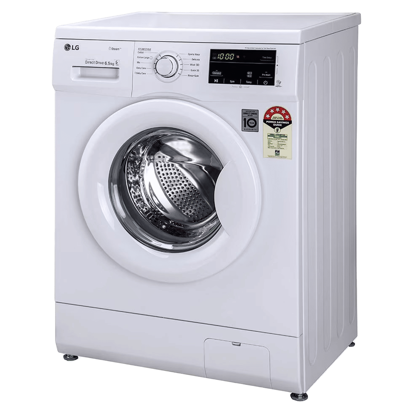 LG 6.5 kg 5 Star Inverter Fully Automatic Front Load Washing Machine (FHM1065SDWB, In-built Heater, White)_6