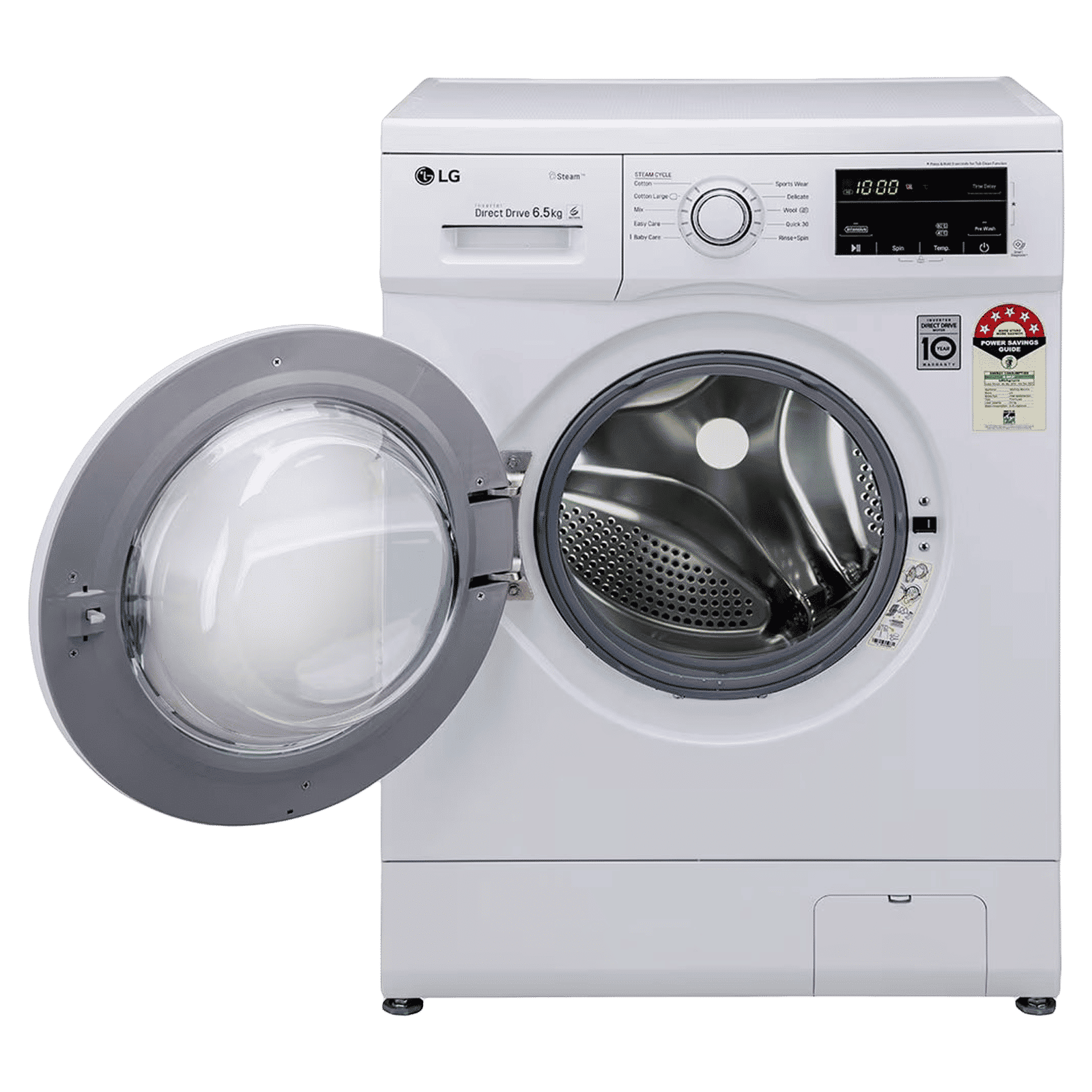 LG 6.5 kg 5 Star Inverter Fully Automatic Front Load Washing Machine (FHM1065SDWB, In-built Heater, White)_7