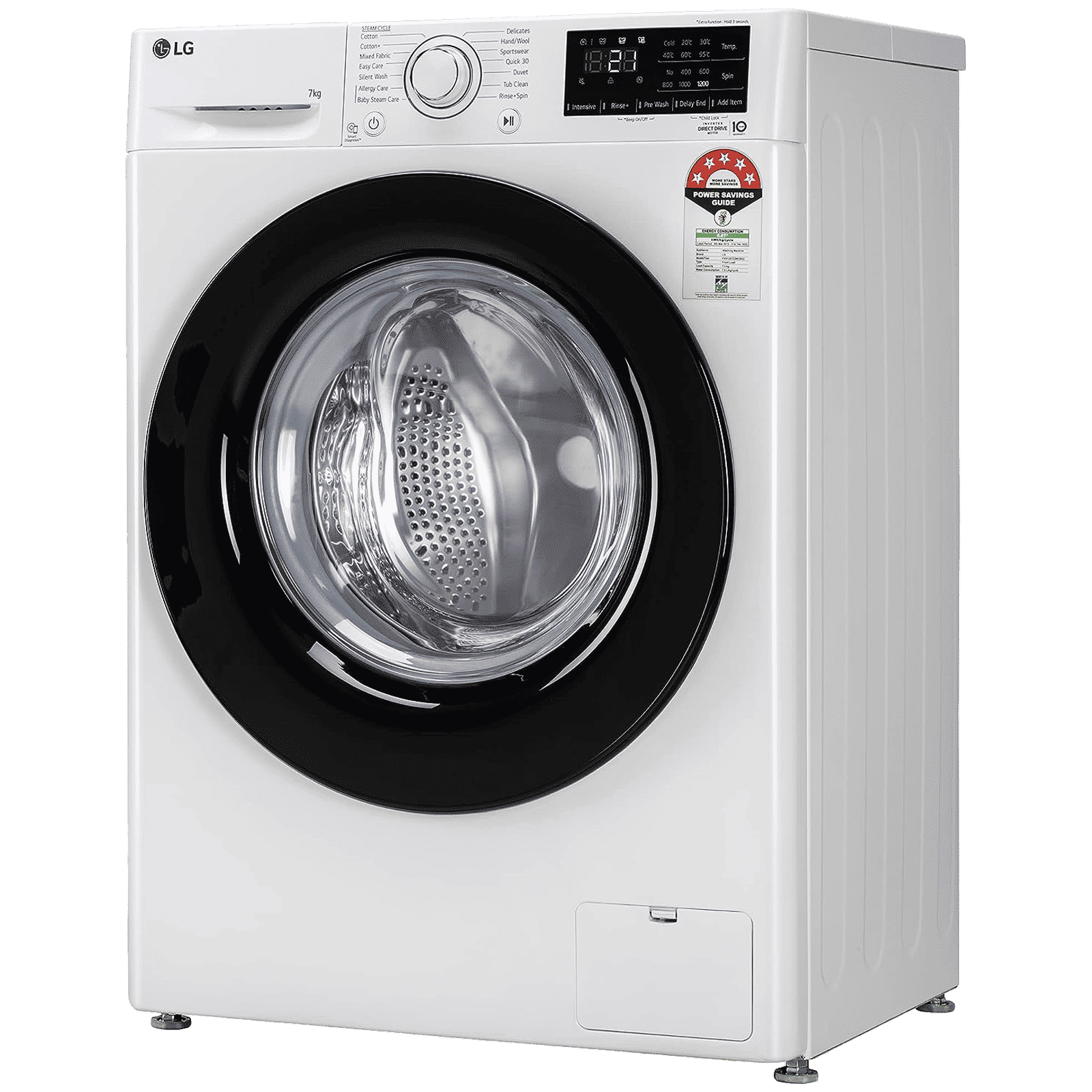 LG 7 kg 5 Star Inverter Fully Automatic Front Load Washing Machine (FHV1207Z2W, In-built Heater, White) LG 7 kg 5 Star Inverter Fully Automatic Front Load Washing Machine (FHV1207Z2W, In-built Heater, White)_4