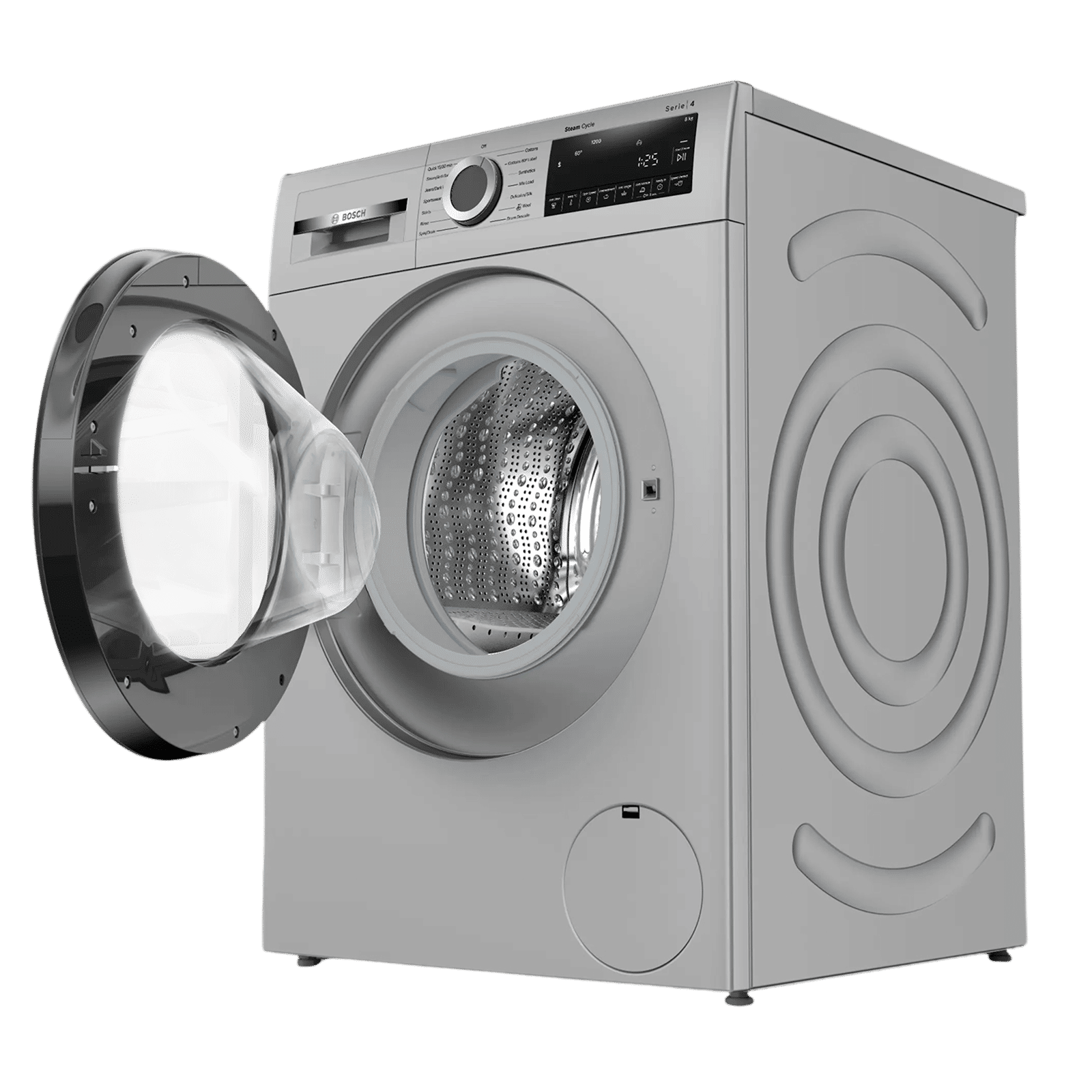 BOSCH 8 kg Fully Automatic Front Load Washing Machine (Series 6, WGA1320SIN, Auto Stain Removal, Silver)_4