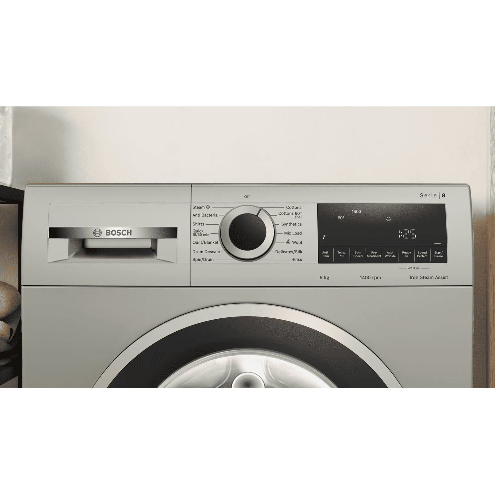 BOSCH 9 kg Fully Automatic Front Load Washing Machine (Series 8, WGA1440XIN, Multiple Water Protection, Silver Inox)_6