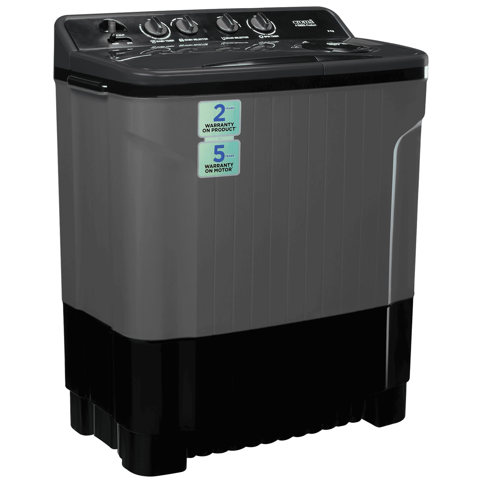 Croma 8 kg 5 Star Semi Automatic Washing Machine with Magic Filter (CRLW080SMF248602, Black)_12