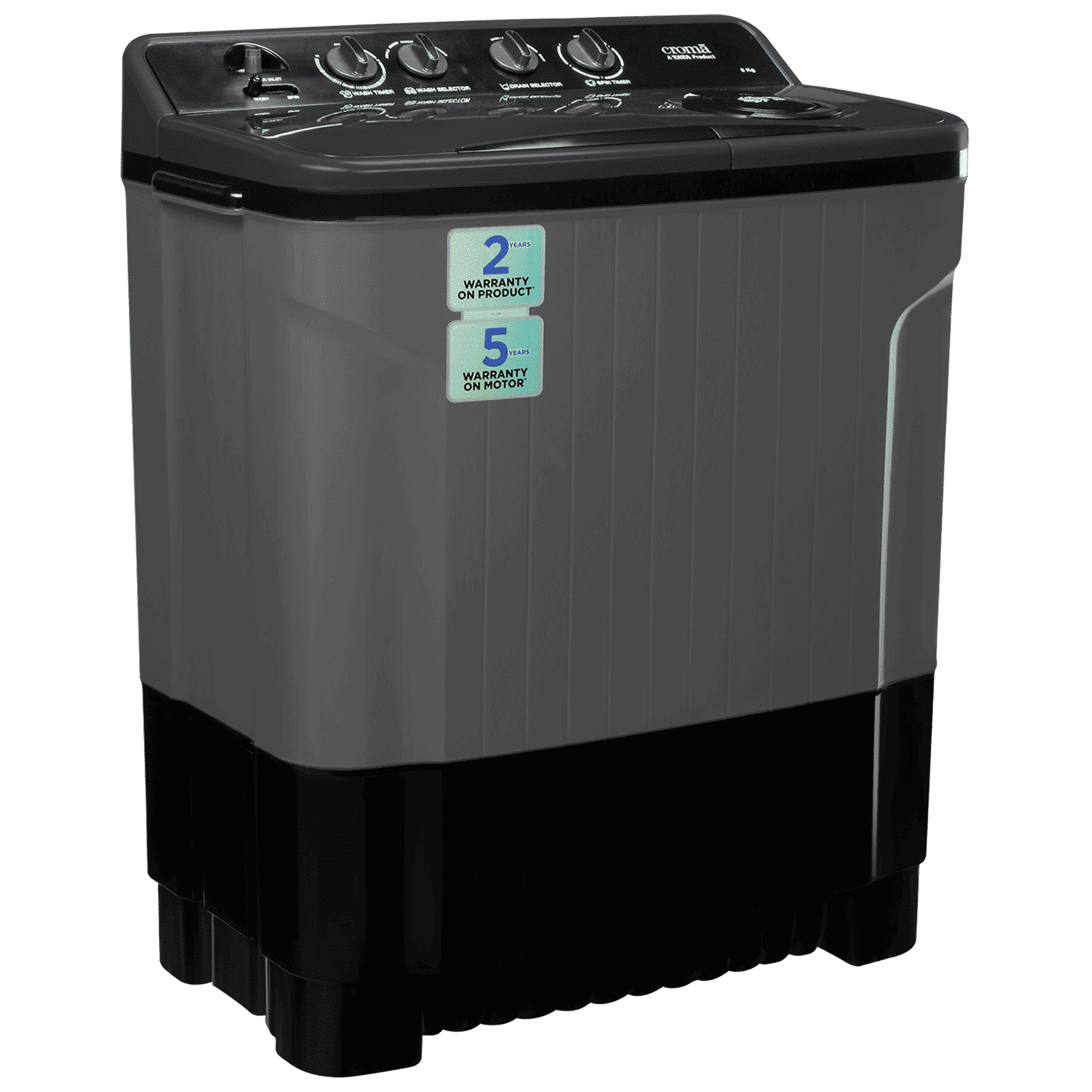 Croma 8 kg 5 Star Semi Automatic Washing Machine with Magic Filter (CRLW080SMF248602, Black)_13