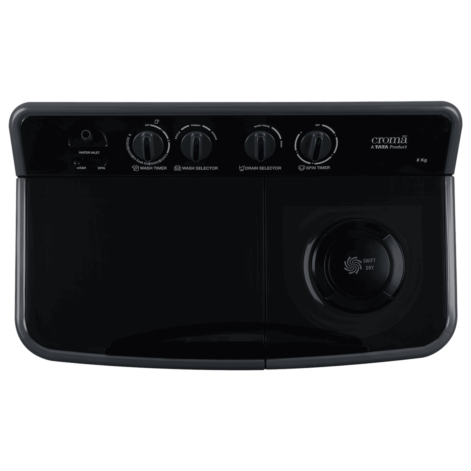 Croma 8 kg 5 Star Semi Automatic Washing Machine with Magic Filter (CRLW080SMF248602, Black)_4