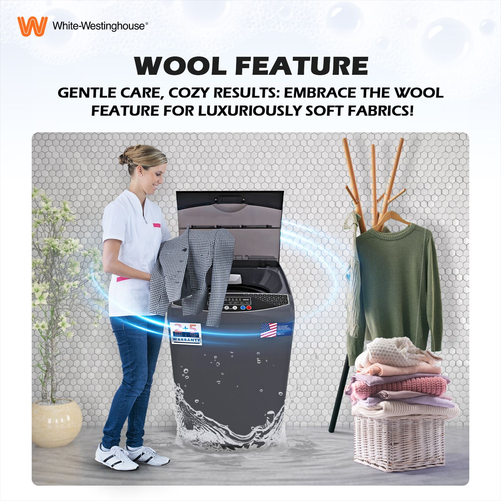 White Westinghouse 9 kg 5 Star Fully Automatic Top Load Washing Machine (HDT9000S, 13 Wash Programs, Grey)_8