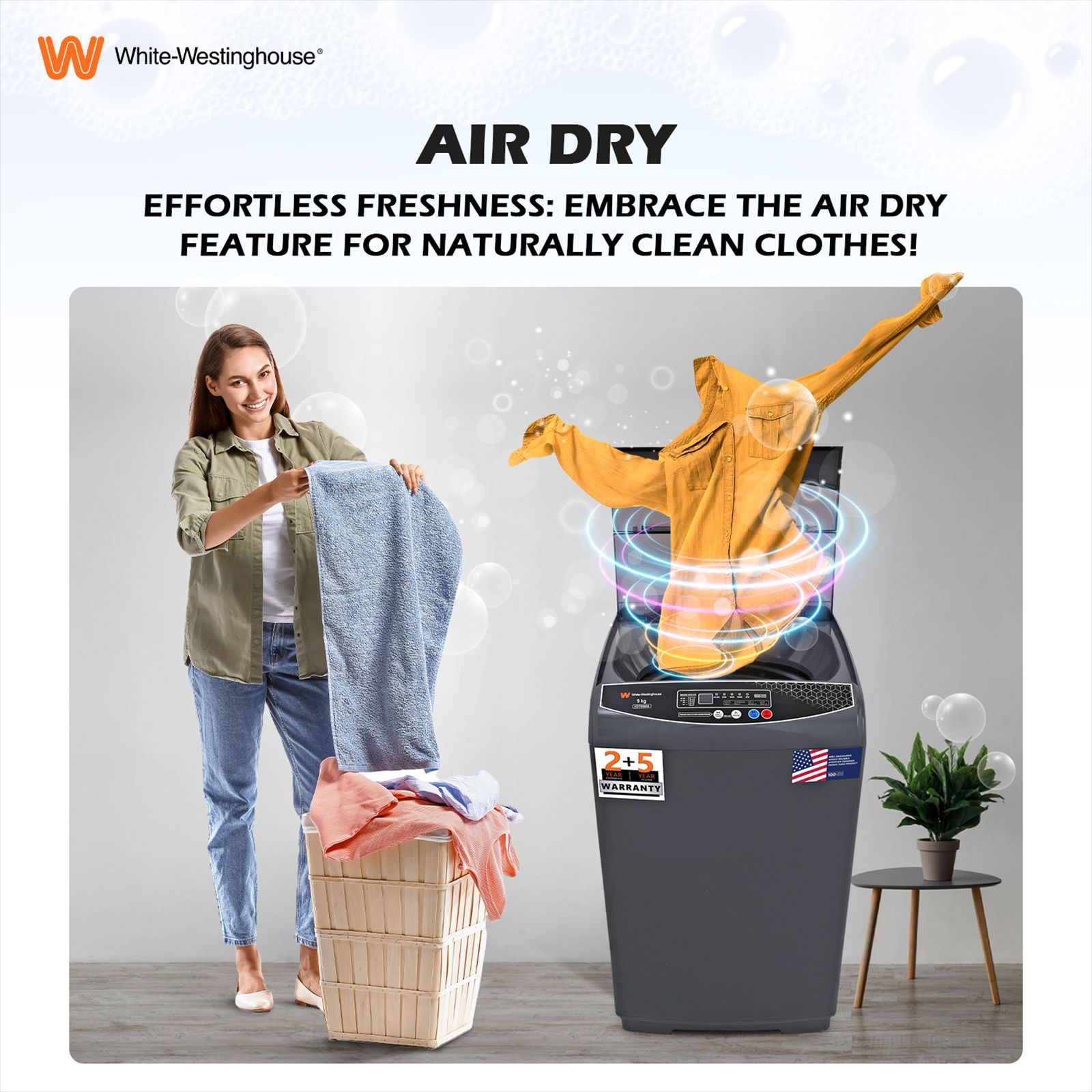 White Westinghouse 9 kg 5 Star Fully Automatic Top Load Washing Machine (HDT9000S, 13 Wash Programs, Grey)_17