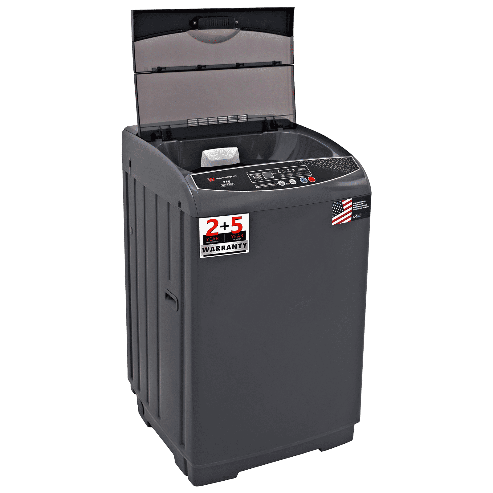 White Westinghouse 9 kg 5 Star Fully Automatic Top Load Washing Machine (HDT9000S, 13 Wash Programs, Grey)_5