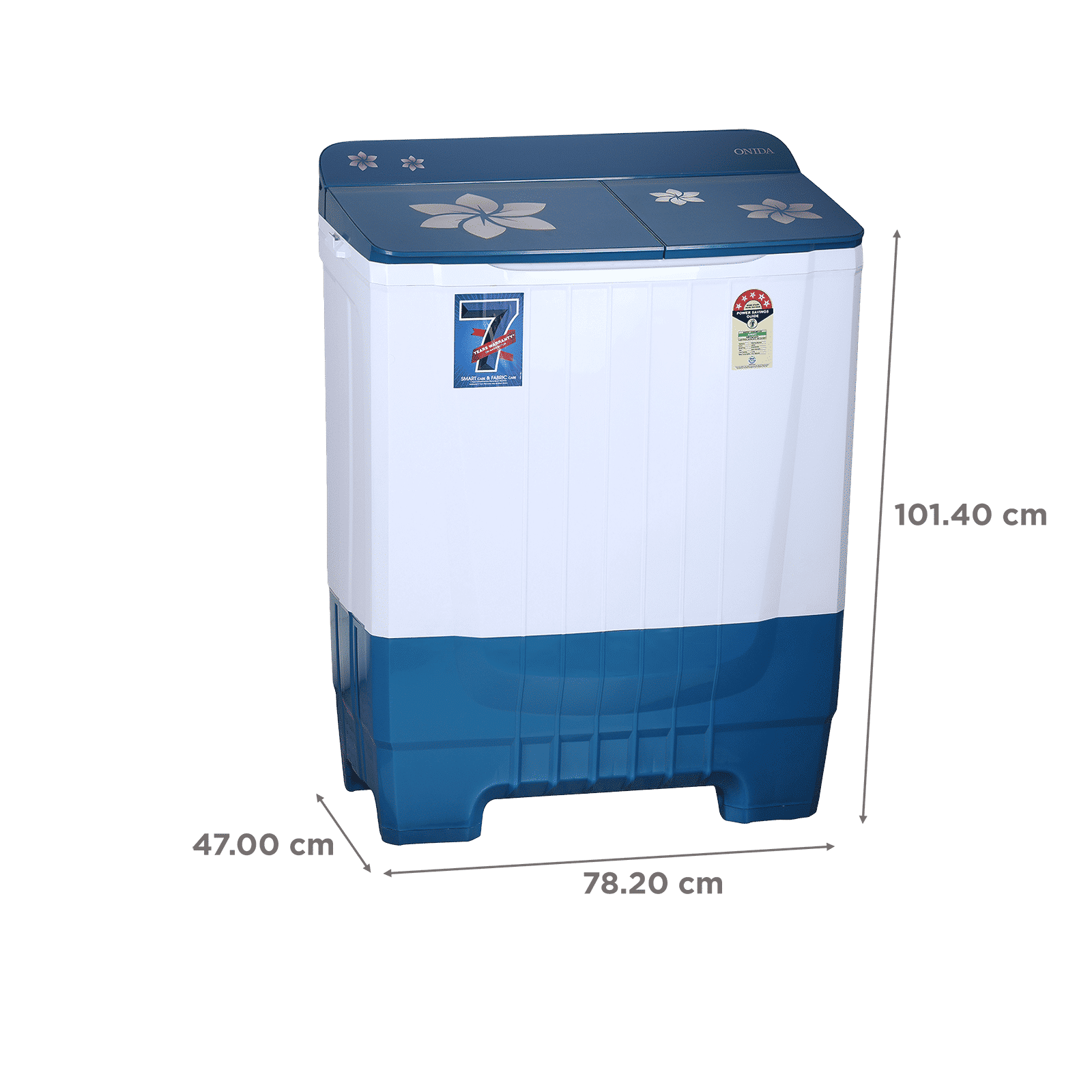 ONIDA 7.5 kg 5 Star Semi-Automatic Top Load Washing Machine (S75SCB, Tailored Wash, Blue)_3