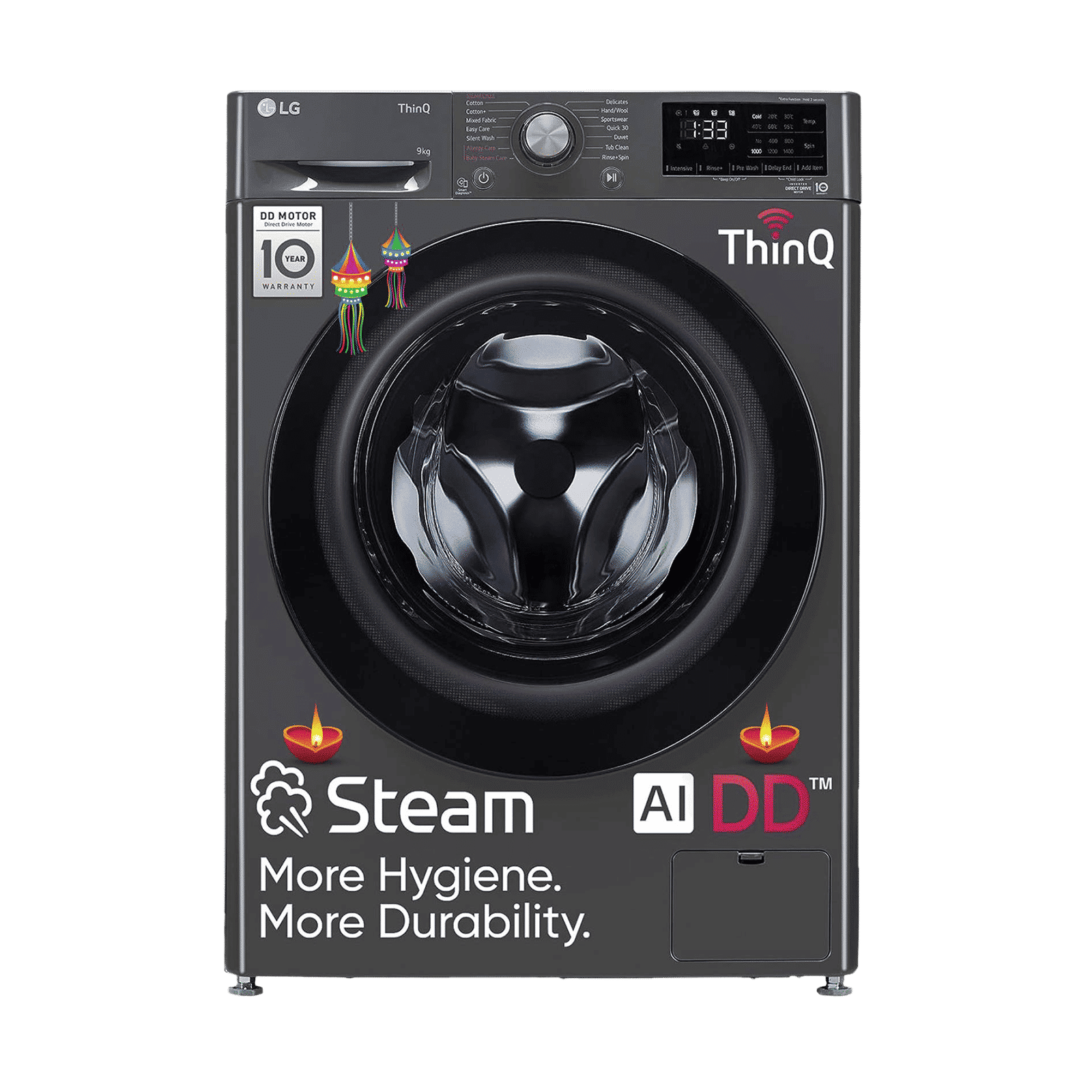 LG 9 kg 5 Star Inverter Fully Automatic Front Load Washing Machine (Vivace Pro, FHP1209Z5M.AMBQEIL, AI Direct Drive Technology, Middle Black)_1