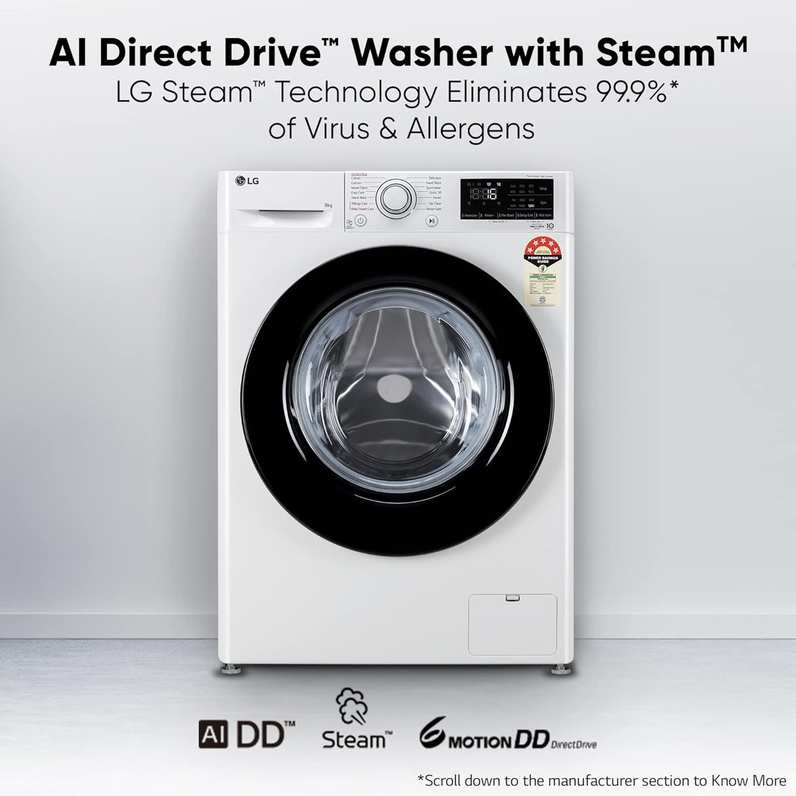 LG 8 kg 5 Star Inverter Fully Automatic Front Load Washing Machine (FHP1208Z3W, AI Direct Drive Technology, White) LG 8 kg 5 Star Inverter Fully Automatic Front Load Washing Machine (FHP1208Z3W, AI Direct Drive Technology, White)_10