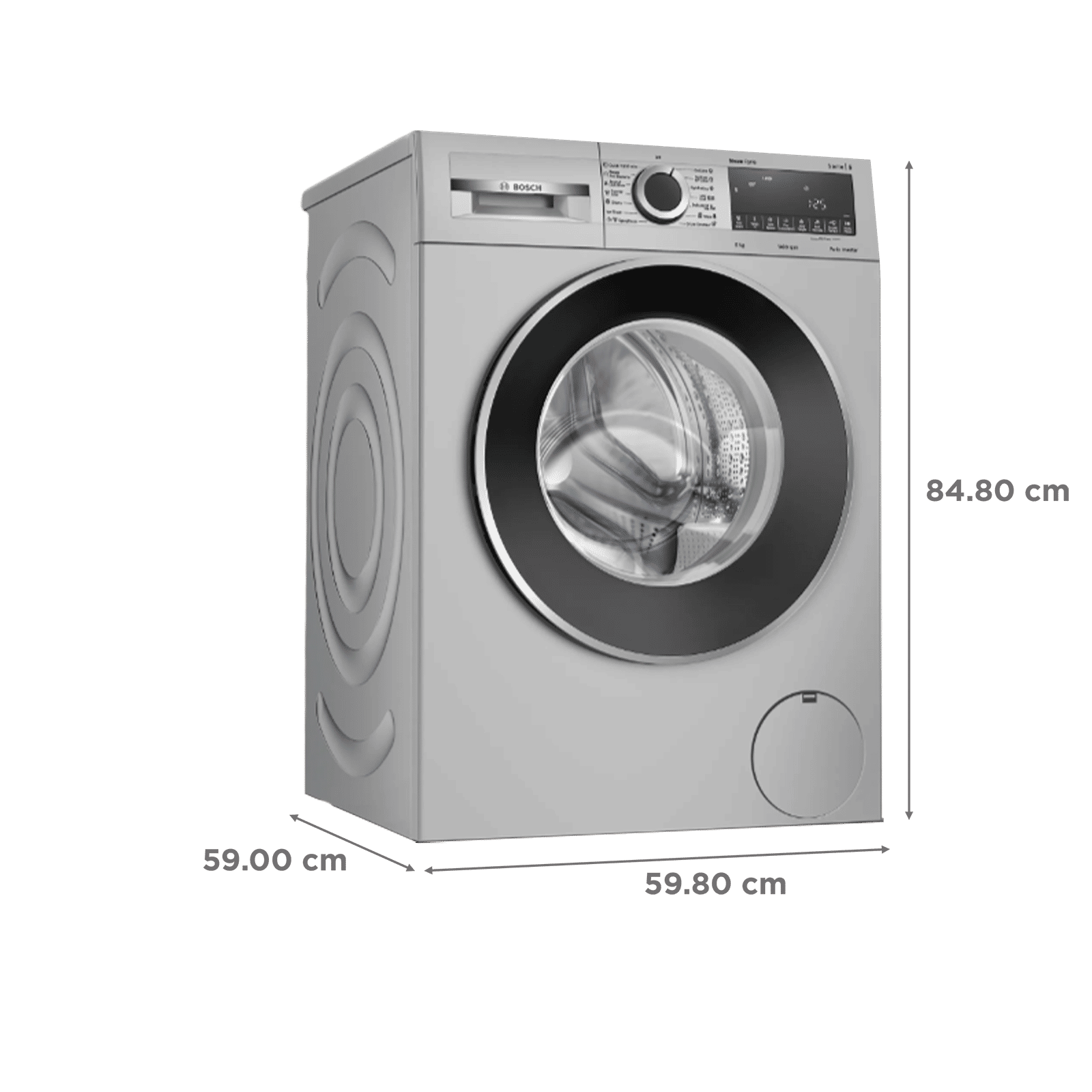 BOSCH 8 kg Fully Automatic Front Load Washing Machine (Serie 6, WGA1340TIN, 10 Wash Programs, Black Grey)_3