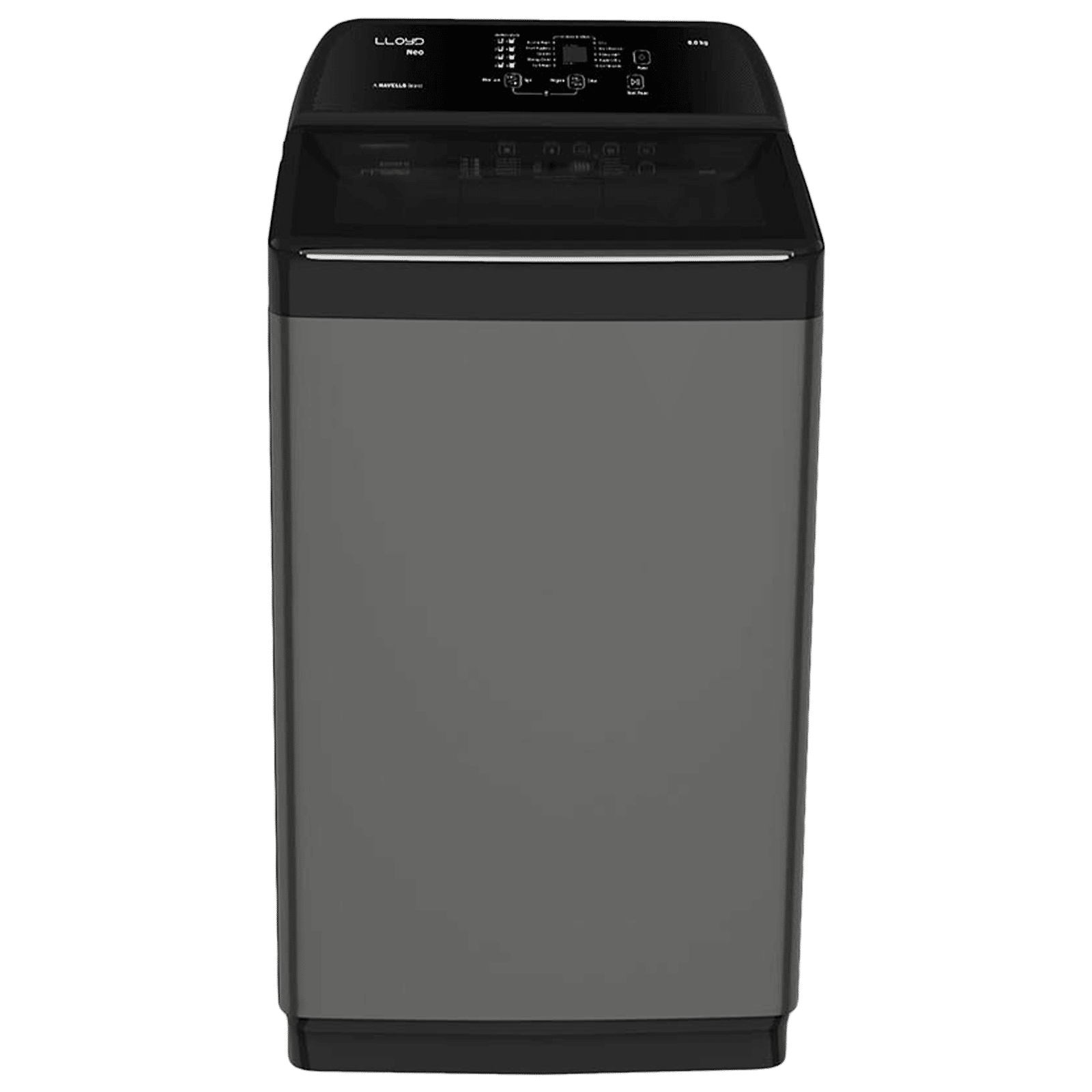 LLOYD 8 kg 5 Star Fully Automatic Top Load Washing Machine (NEO-H, GLWMT80GMBNH, In-built Heater, Mid Black and Black With Chrome)_1