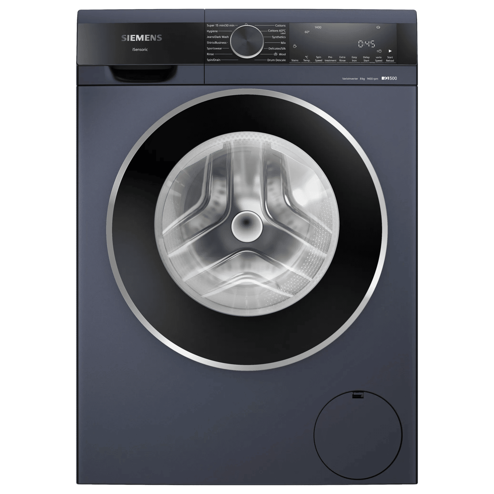SIEMENS 8 kg Fully Automatic Front Load Washing Machine (iQ500, WG34A20PIN, WaveDrum, Dark Lake)_1