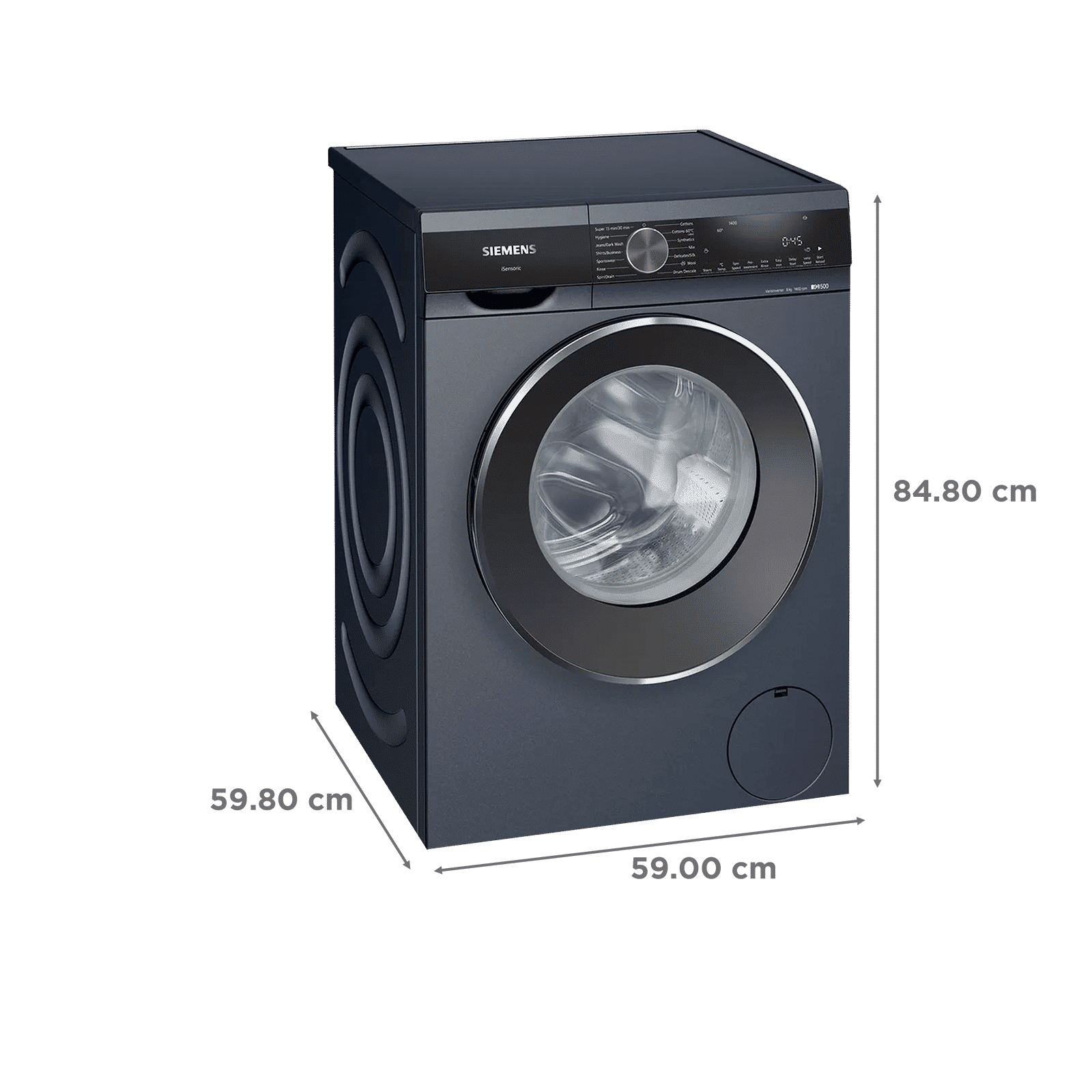 SIEMENS 8 kg Fully Automatic Front Load Washing Machine (iQ500, WG34A20PIN, WaveDrum, Dark Lake)_3