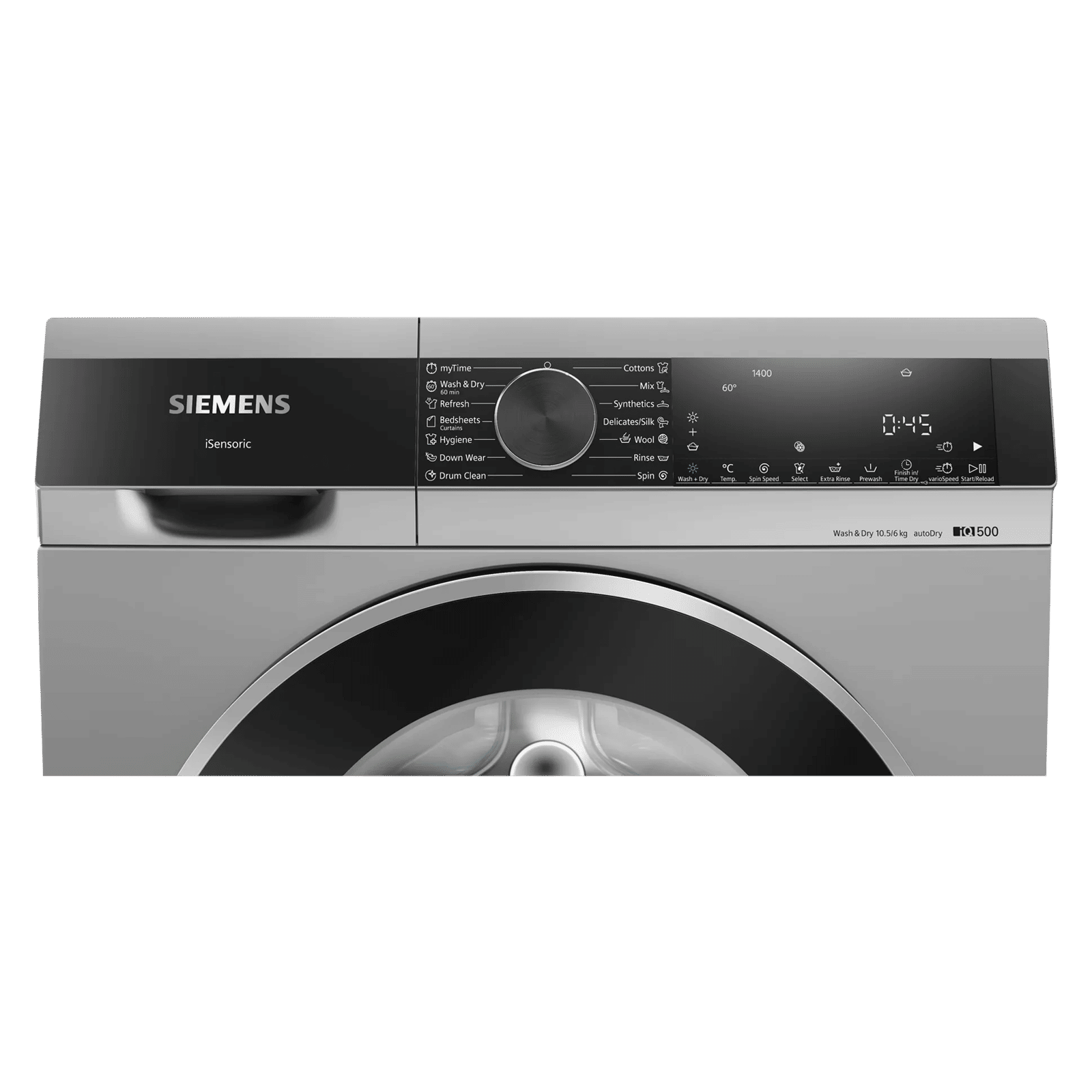 SIEMENS iQ500 10.5 kg/6 kg Fully Automatic Front Load Washer Dryer Combo (Multiple Water Protection, WN64A2U9IN, Silver)_3