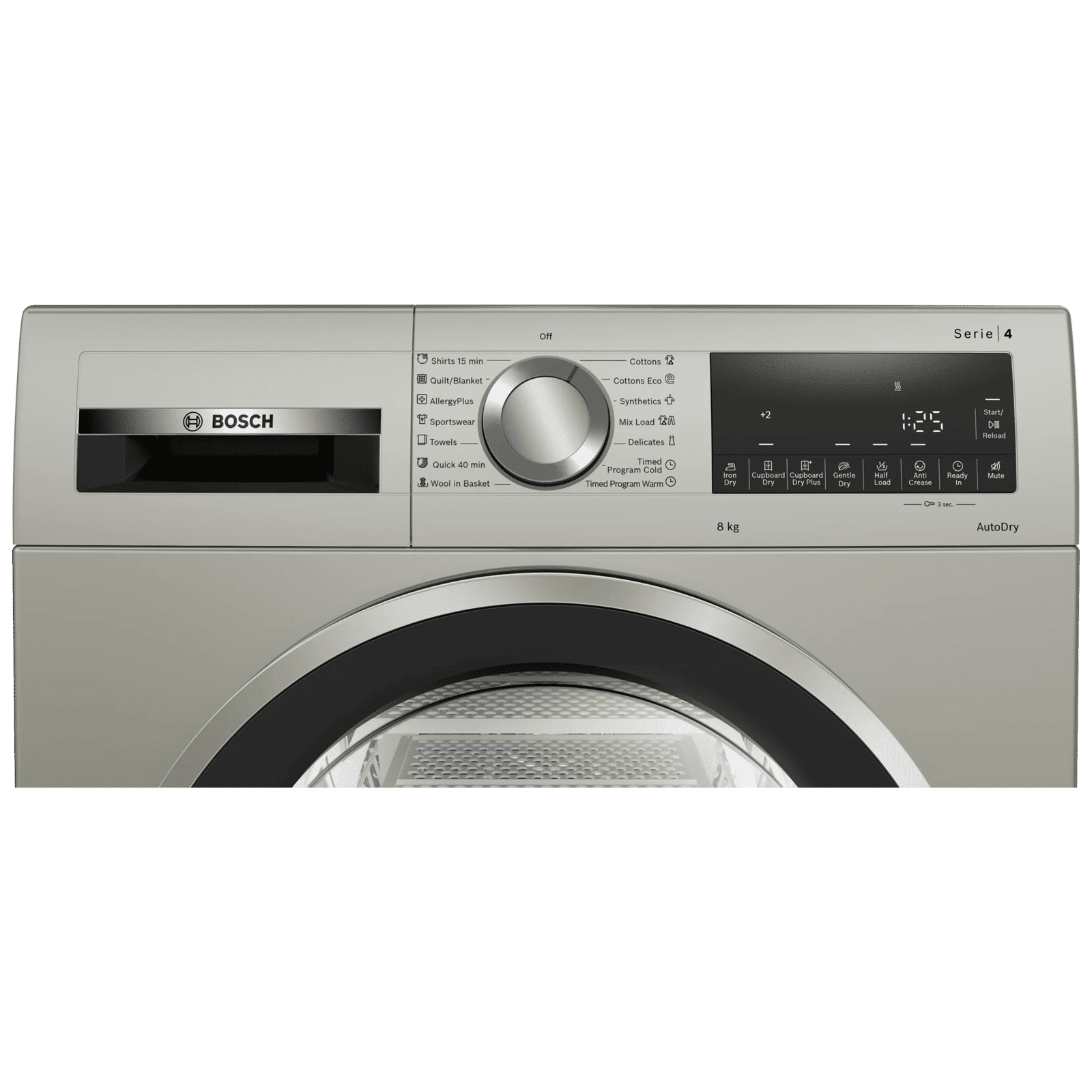 BOSCH 8 kg Fully Automatic Front Load Dryer (Series 4, WPG23108IN, LED Display, Silver Inox) BOSCH 8 kg Fully Automatic Front Load Dryer (Series 4, WPG23108IN, LED Display, Silver Inox)_4