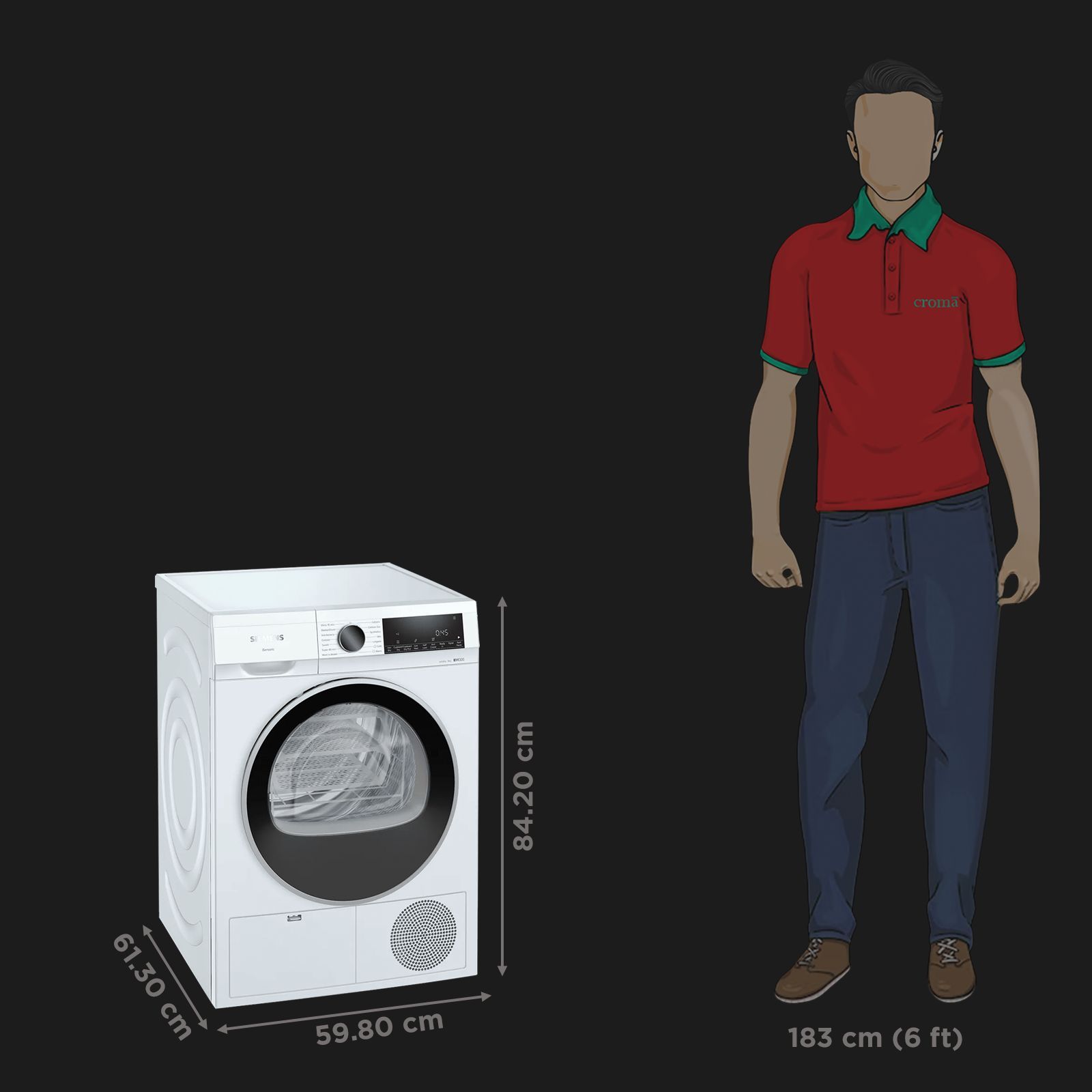SIEMENS iQ300 8 kg Fully Automatic Front Load Dryer (AutoDry Technology, WP31G200IN, White)_2