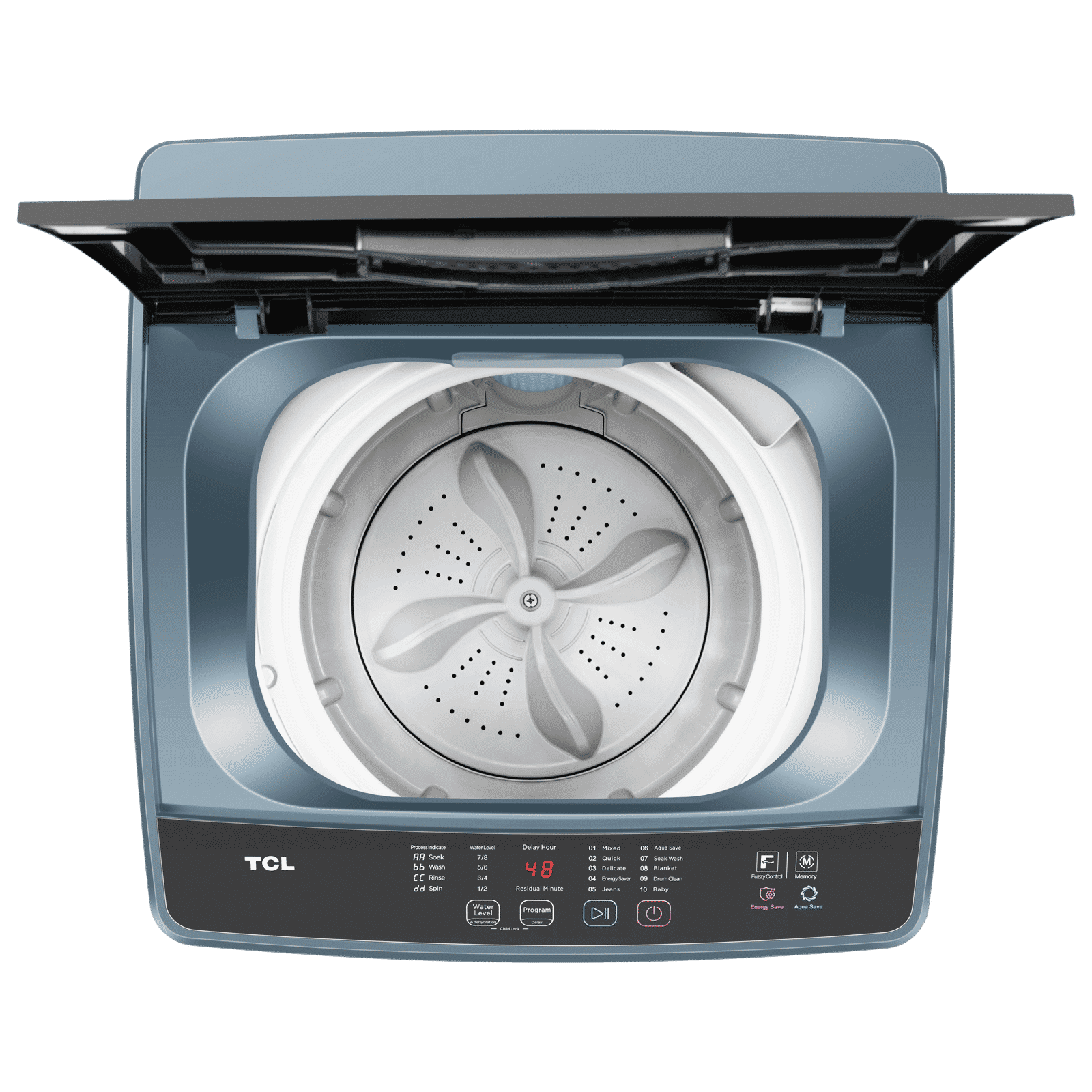 TCL 6.5 kg 5 Star Fully Automatic Top Load Washing Machine (F103, F3065TLG, Water Blow Pulsator, Dark Grey)_8