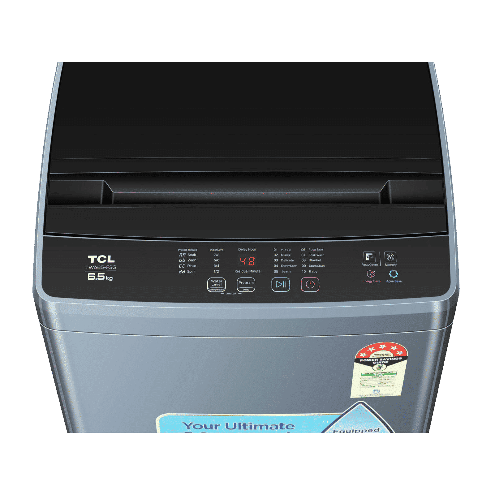 TCL 7.5 kg 5 Star Fully Automatic Top Load Washing Machine (F103, F3075TLG, Water Blow Pulsator, Dark Grey) TCL 7.5 kg 5 Star Fully Automatic Top Load Washing Machine (F103, F3075TLG, Water Blow Pulsator, Dark Grey)_10