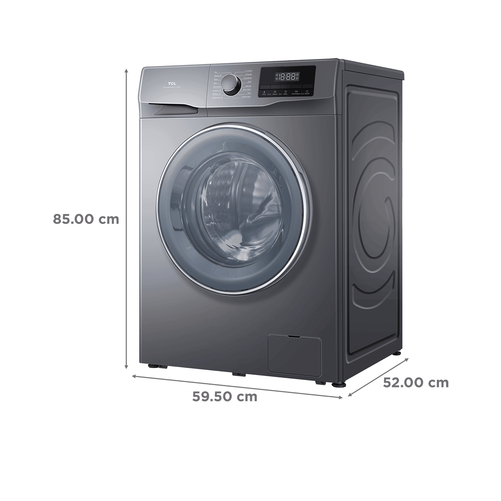 TCL 8.5 kg 5 Star Fully Automatic Front Load Washing Machine (P061, P6085FLS, BLDC Inverter Motor, Dark Silver)_3