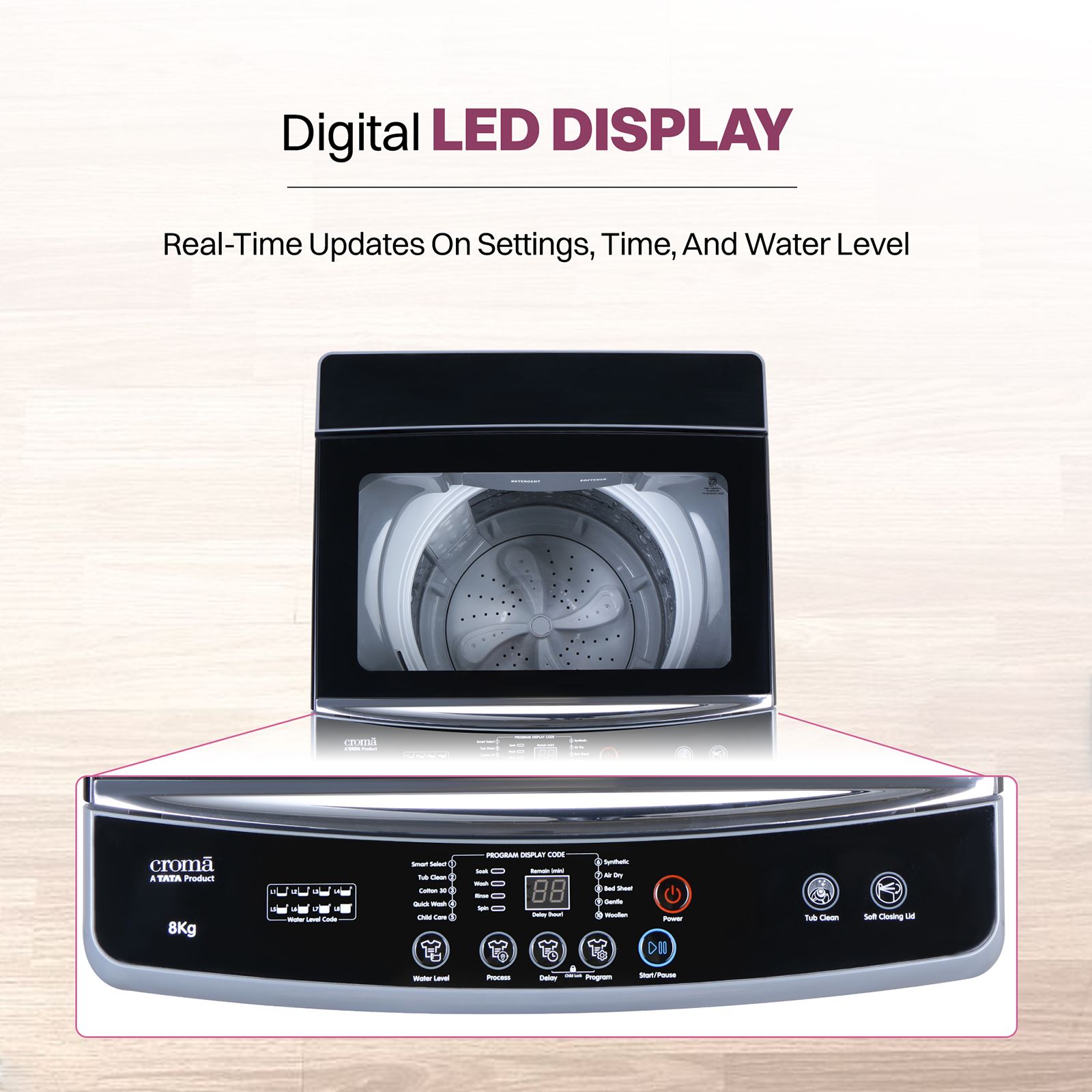 Croma 8 kg 5 Star Fully Automatic Top Load Washing Machine (CRLW080FAF264505, Pulsator Wash Technology, Inox Grey)_17