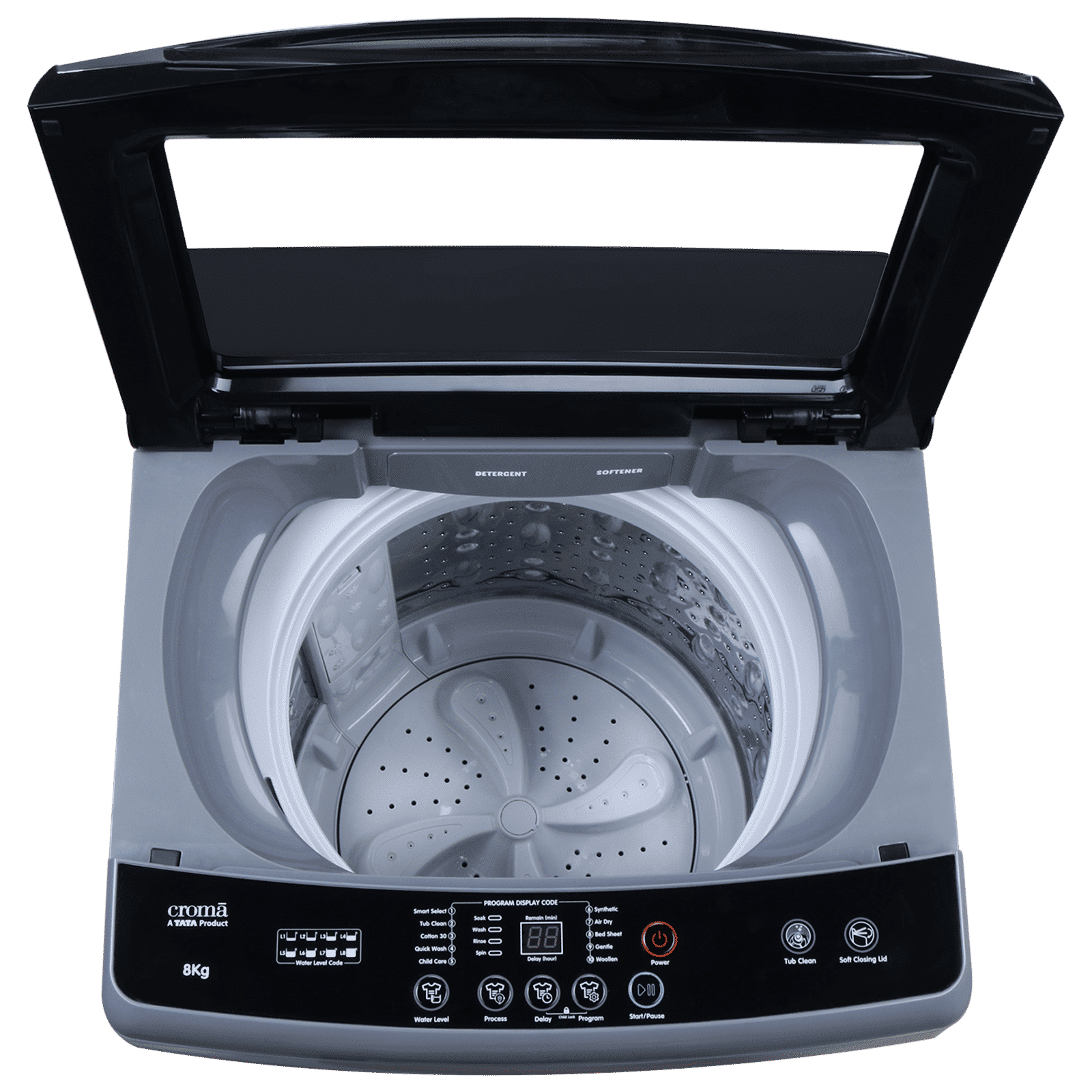 Croma 8 kg 5 Star Fully Automatic Top Load Washing Machine (CRLW080FAF264505, Pulsator Wash Technology, Inox Grey)_7