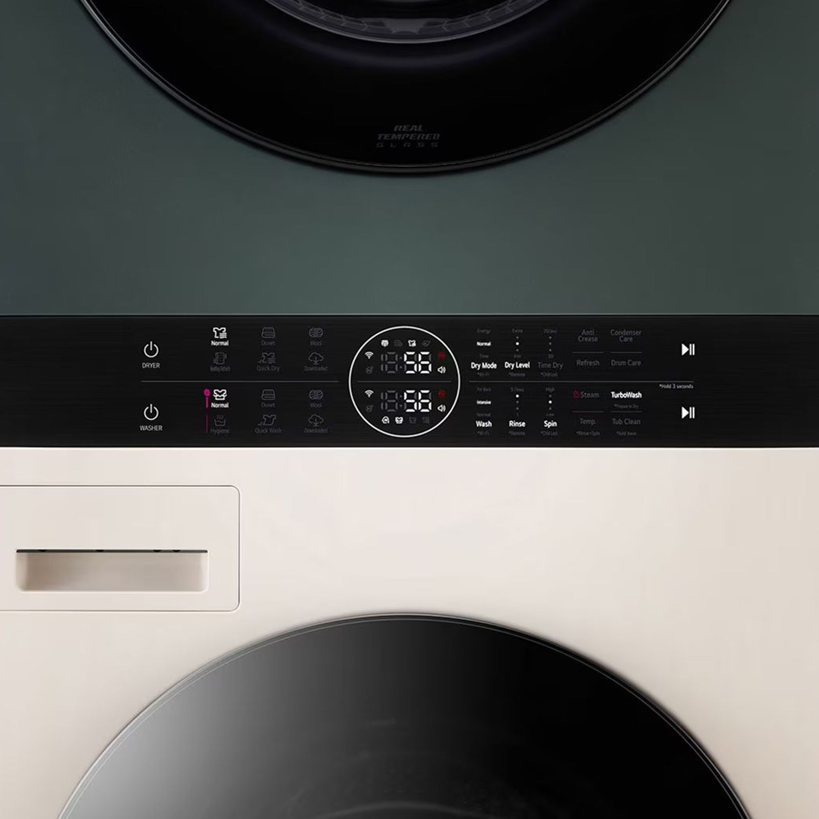 LG WashTower 13 kg/10 kg Fully Automatic Front Load Washer Dryer Combo (AI Direct Drive, FWT1310BG.ABGQEIL, Green and Beige)_3