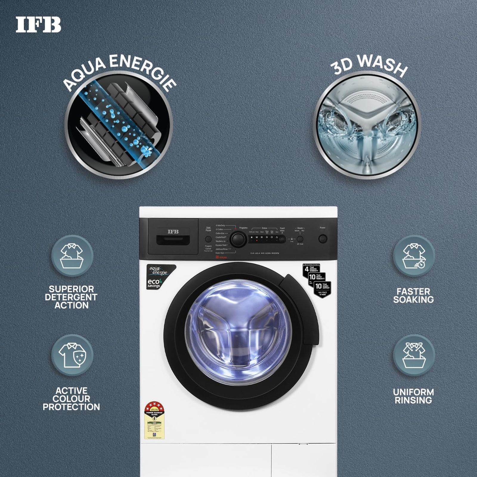 IFB 6 kg 5 Star Fully Automatic Front Load Washing Machine (Diva Aqua BXS 6008, 2D Wash System, White)_7