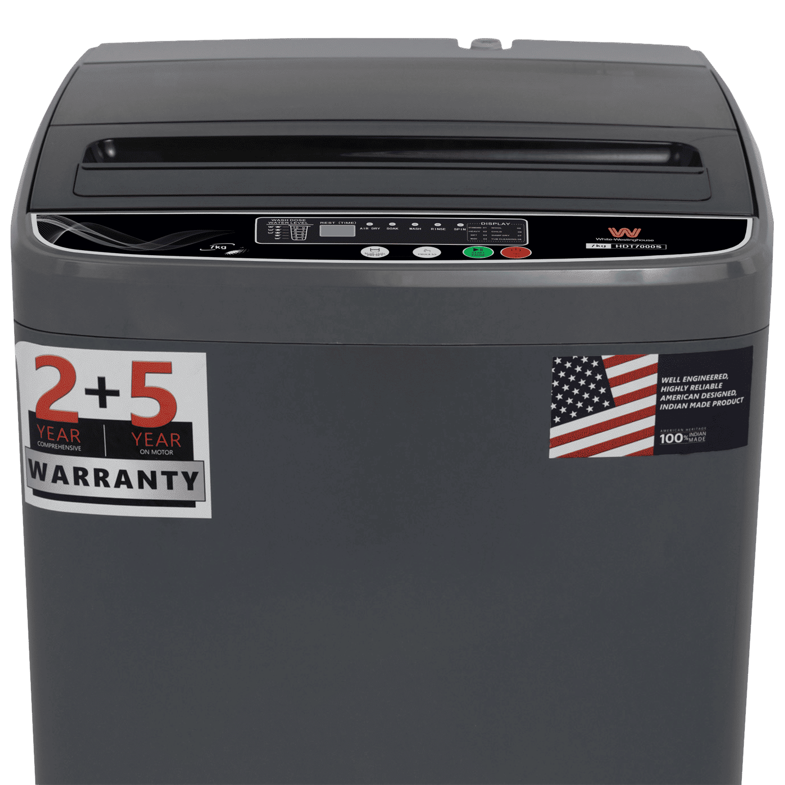 White Westinghouse 7 kg 5 Star Fully Automatic Top Load Washing Machine (HDT7000S, Water Reserve Technology, Grey) White Westinghouse 7 kg 5 Star Fully Automatic Top Load Washing Machine (HDT7000S, Water Reserve Technology, Grey)_4