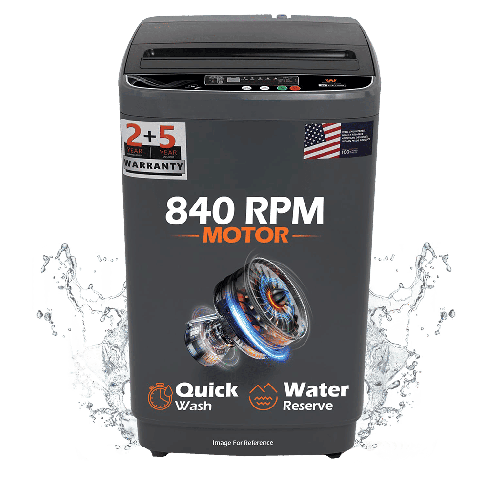 White Westinghouse 7.5 kg 5 Star Fully Automatic Top Load Washing Machine (HDT7500S, Water Reserve Technology, Grey)_1