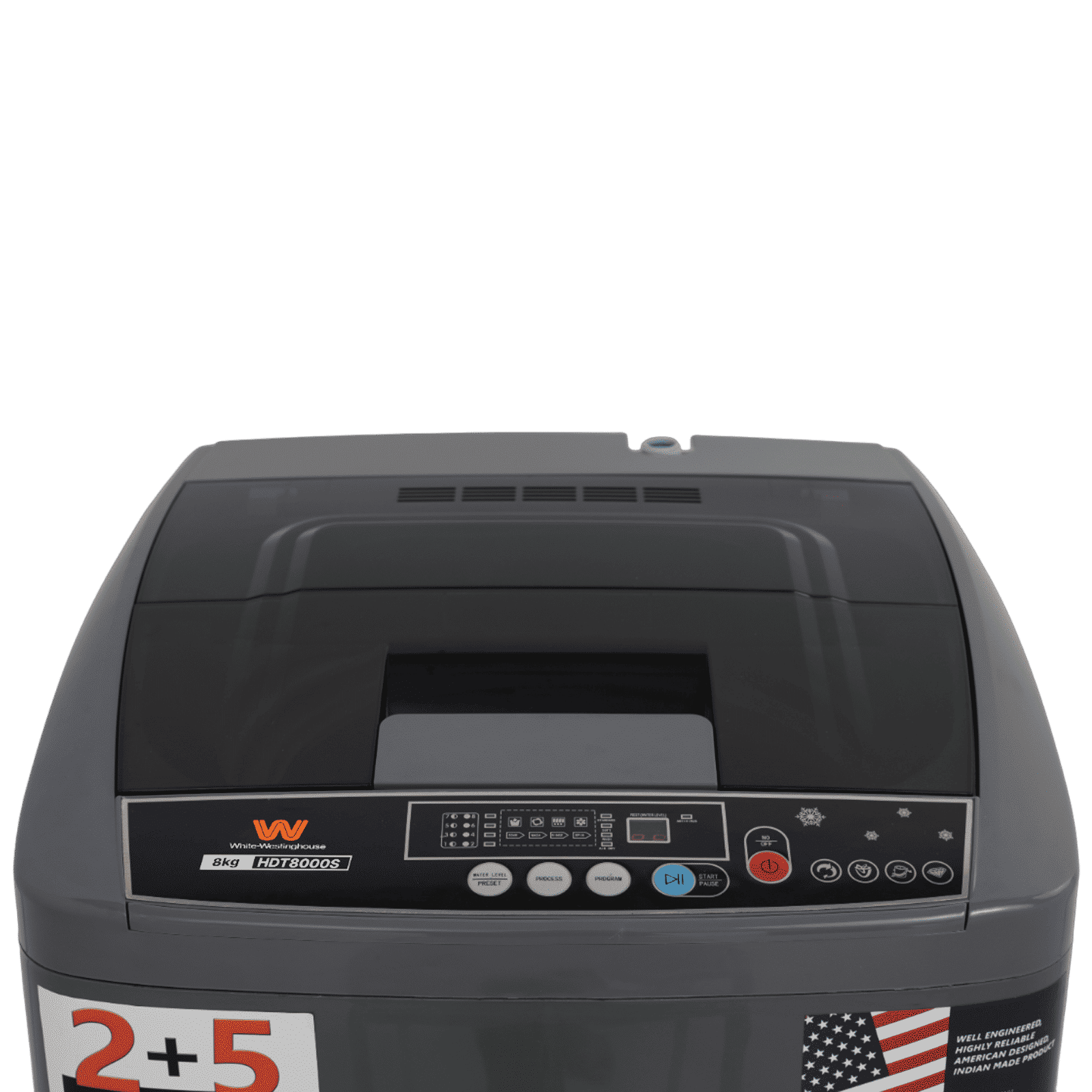 White Westinghouse 8 kg 5 Star Fully Automatic Top Load Washing Machine (HDT8000S, Water Reserve Technology, Grey)_4