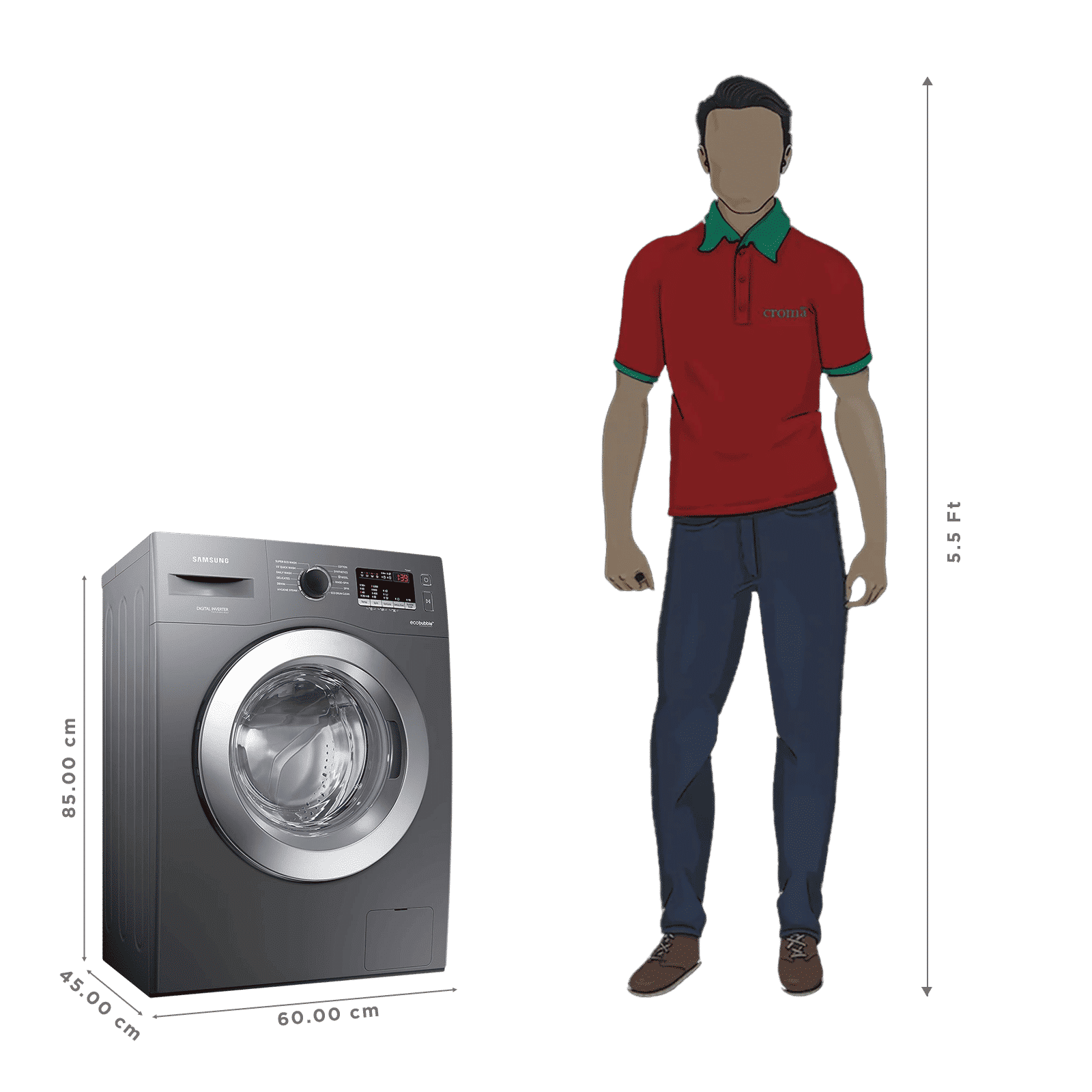 SAMSUNG 7 kg 5 Star Inverter Fully Automatic Front Load Washing Machine (WW70R22EK0X/TL, Eco Bubble Technology, Inox Grey) SAMSUNG 7 kg 5 Star Inverter Fully Automatic Front Load Washing Machine (WW70R22EK0X/TL, Eco Bubble Technology, Inox Grey)_3