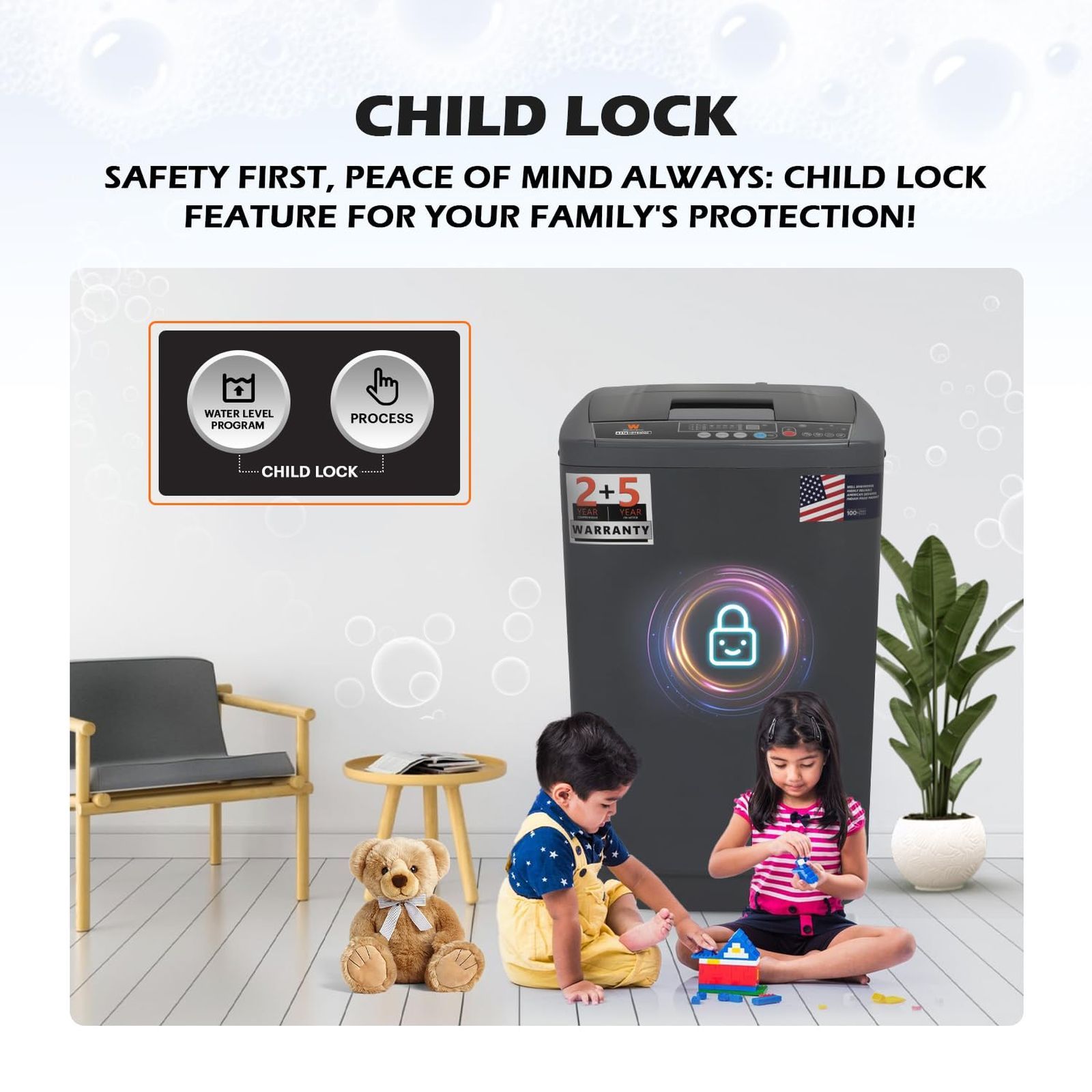 White Westinghouse 8.5 kg Fully Automatic Top Load Washing Machine (HDT8500S, Delay Start, Graphite)_8