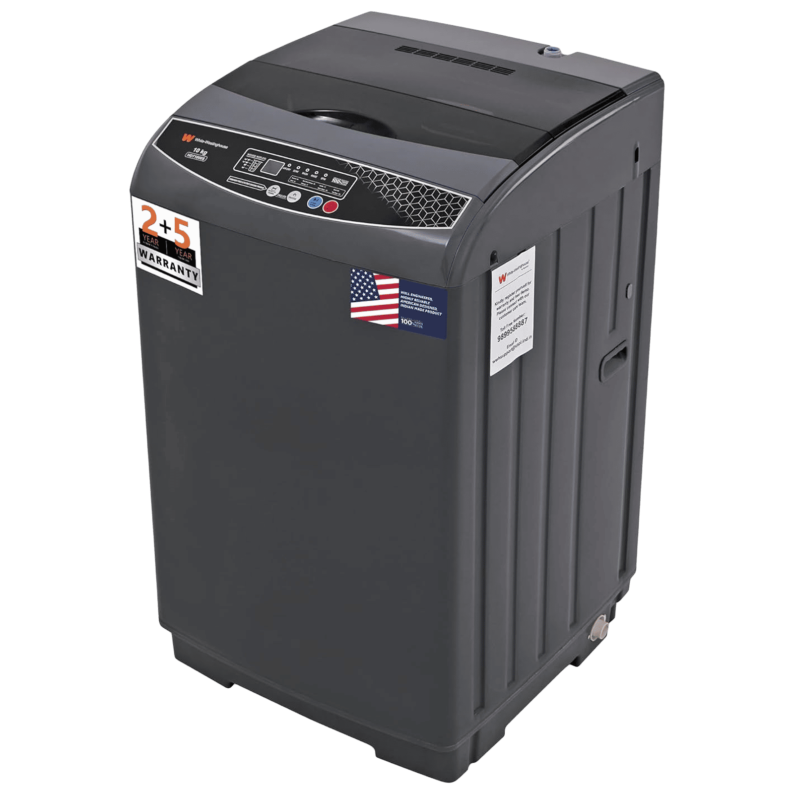 White Westinghouse 10 kg Fully Automatic Top Load Washing Machine (HDT1000S, Delay Start, Graphite)_4
