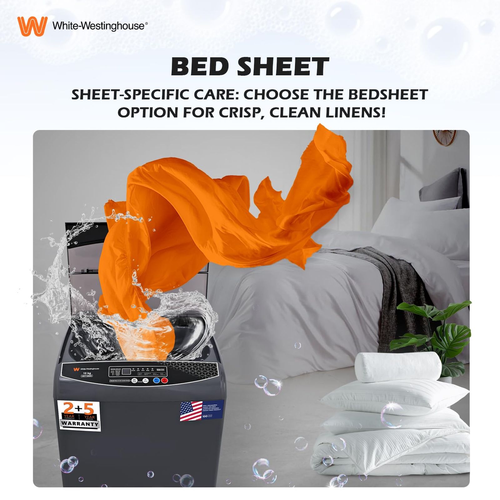 White Westinghouse 11 kg Fully Automatic Top Load Washing Machine (HDT1100S, Delay Start, Graphite)_11