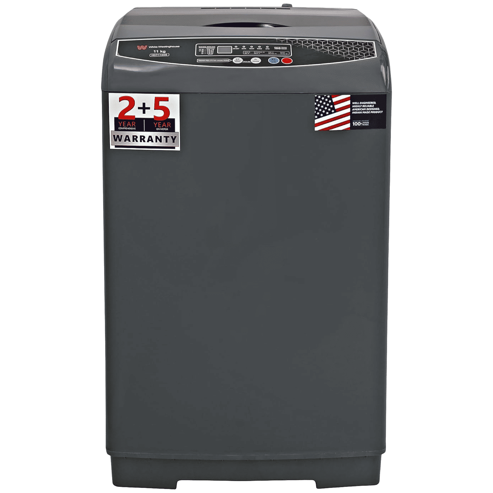 White Westinghouse 11 kg Fully Automatic Top Load Washing Machine (HDT1100S, Delay Start, Graphite)_1