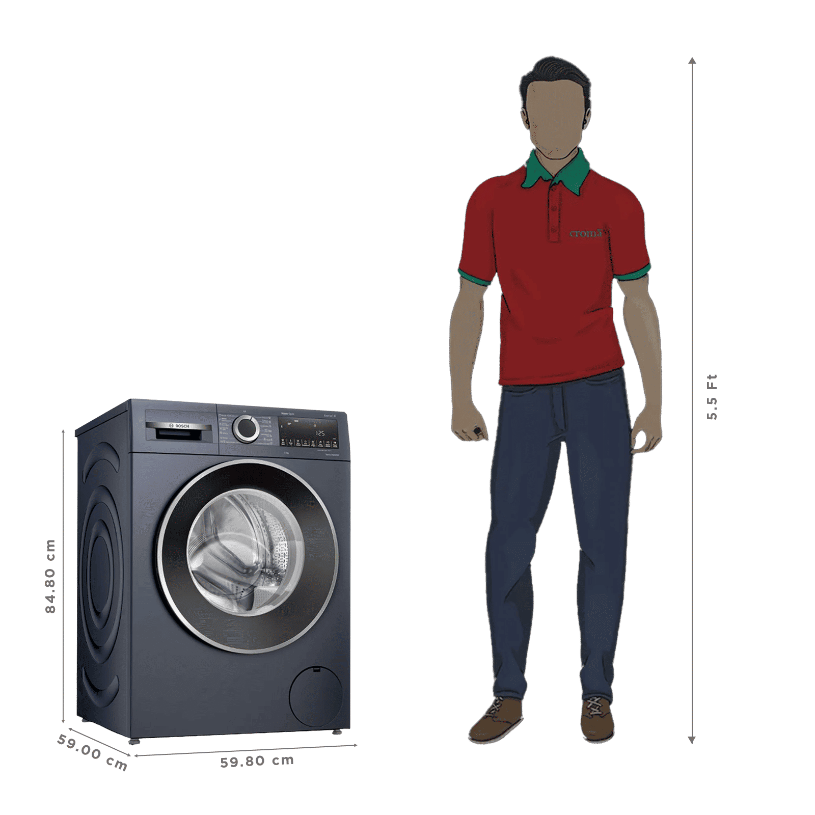 BOSCH 9 kg 5 Star Fully Automatic Front Load Washing Machine (Series 6, WGA1420PIN, Anti Wrinkle Feature, Dark Lake)_3
