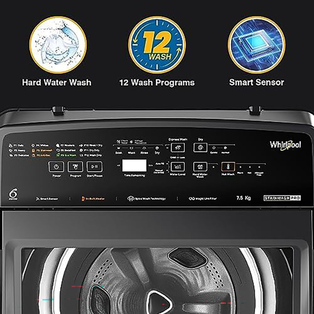 Whirlpool 7.5 kg 5 Star Fully Automatic Top Load Washing Machine (StainWash Pro, 31631, In-built Heater, Grey) Whirlpool 7.5 kg 5 Star Fully Automatic Top Load Washing Machine (StainWash Pro, 31631, In-built Heater, Grey)_12