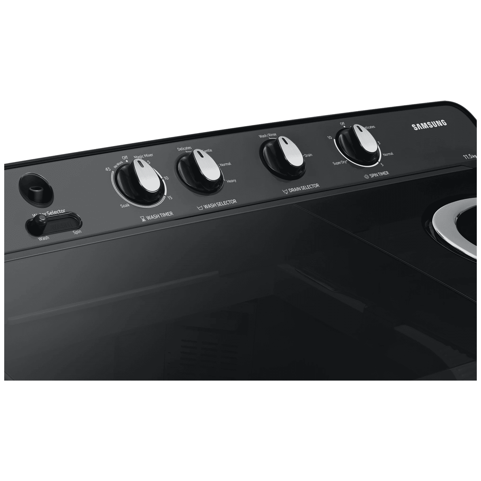 SAMSUNG 11.5 kg 5 Star Semi Automatic Washing Machine with Hexa Storm Pulsator (WT11A4260GD/TL, Dark Grey)_9