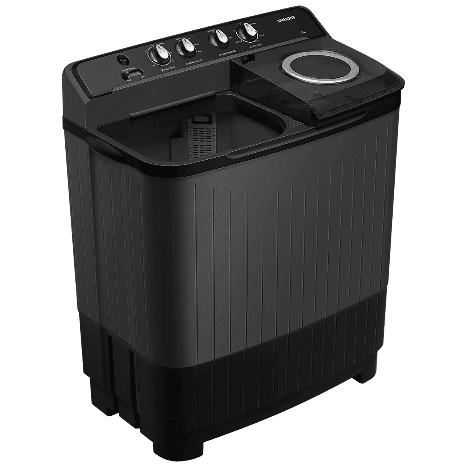 SAMSUNG 7.5 kg 5 Star Semi Automatic Washing Machine with Hexa Storm Pulsator (WT75B3200GD/TL, Dark Grey)_2