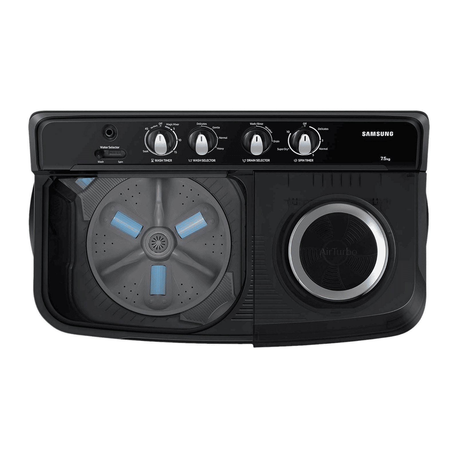 SAMSUNG 7.5 kg 5 Star Semi Automatic Washing Machine with Hexa Storm Pulsator (WT75B3200GD/TL, Dark Grey)_4