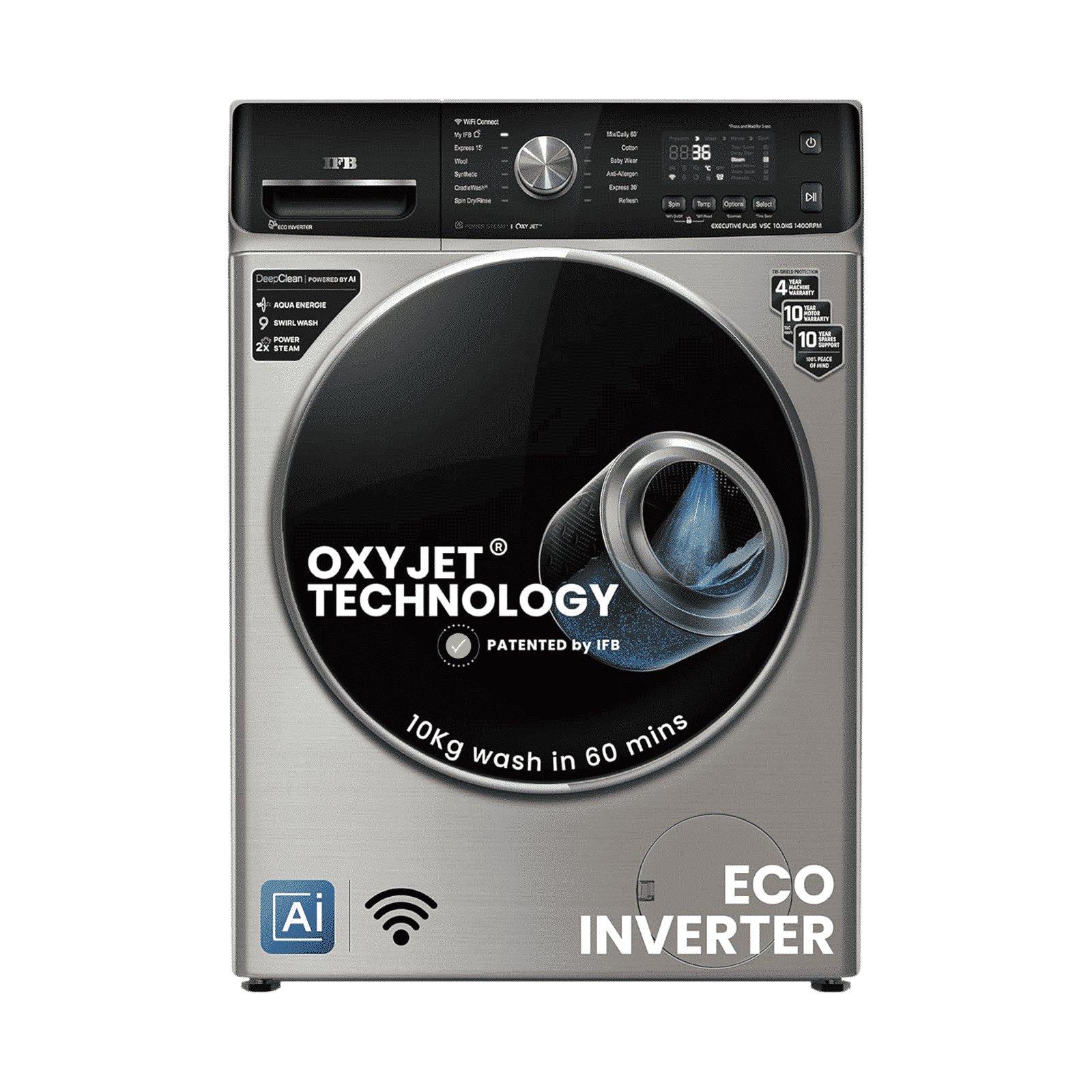 IFB 10 kg 5 Star Wi-Fi Inverter Fully Automatic Front Load Washing Machine (Executive Plus VSC 1014, Oxyjet Technology, STS VCM)_1